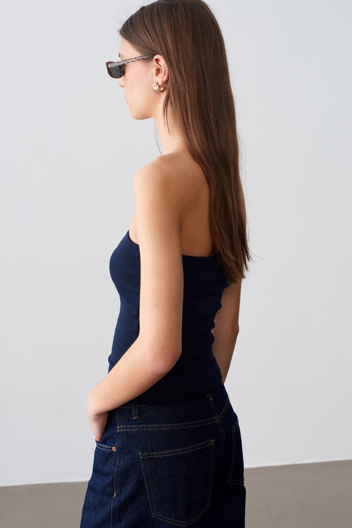 Wholesale Women's Dark Navy Bandeau Top 0431-20659