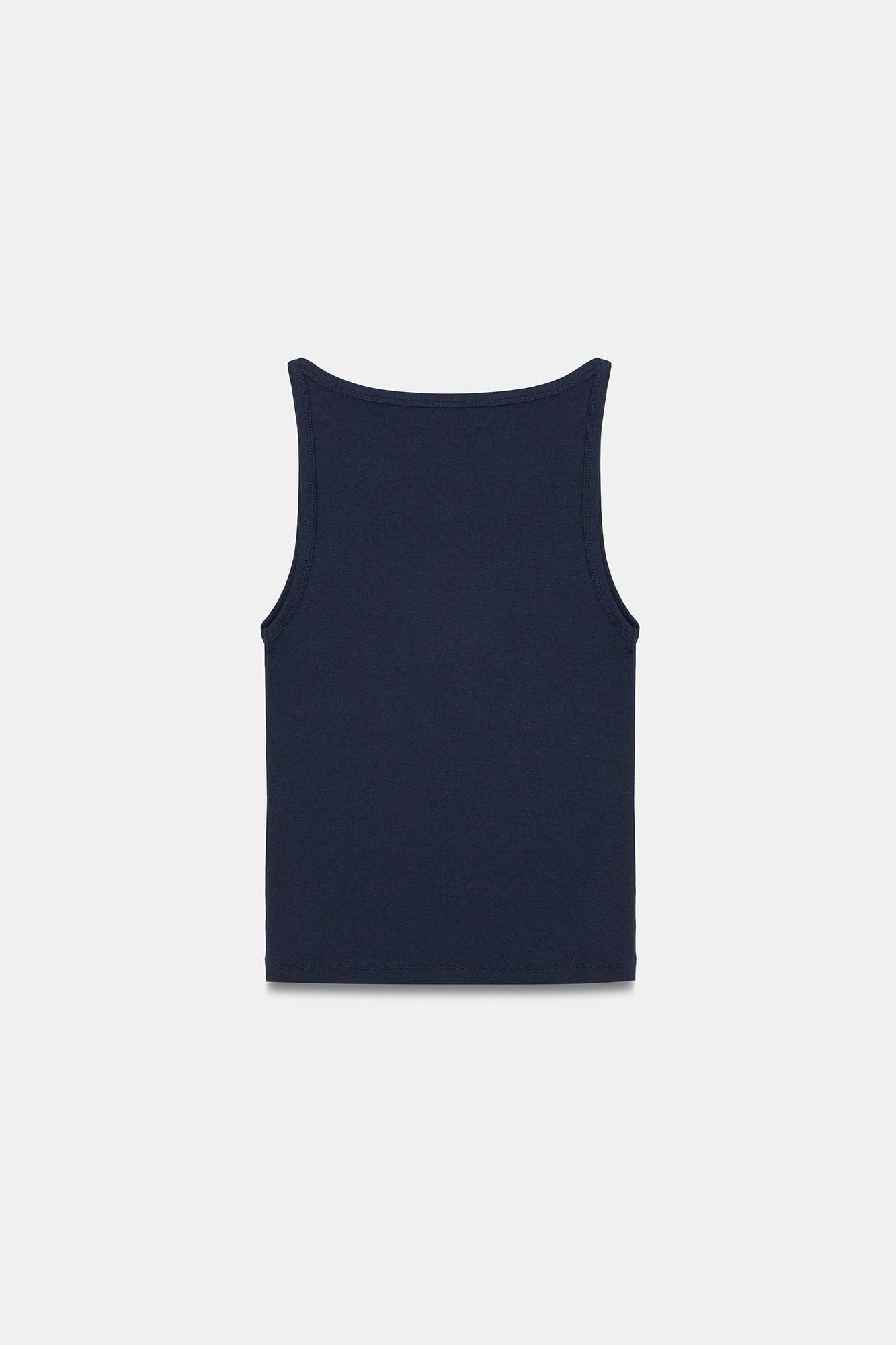 Wholesale Women's Dark Navy Beige Cotton-Modal Sleeveless Top 0431-21048