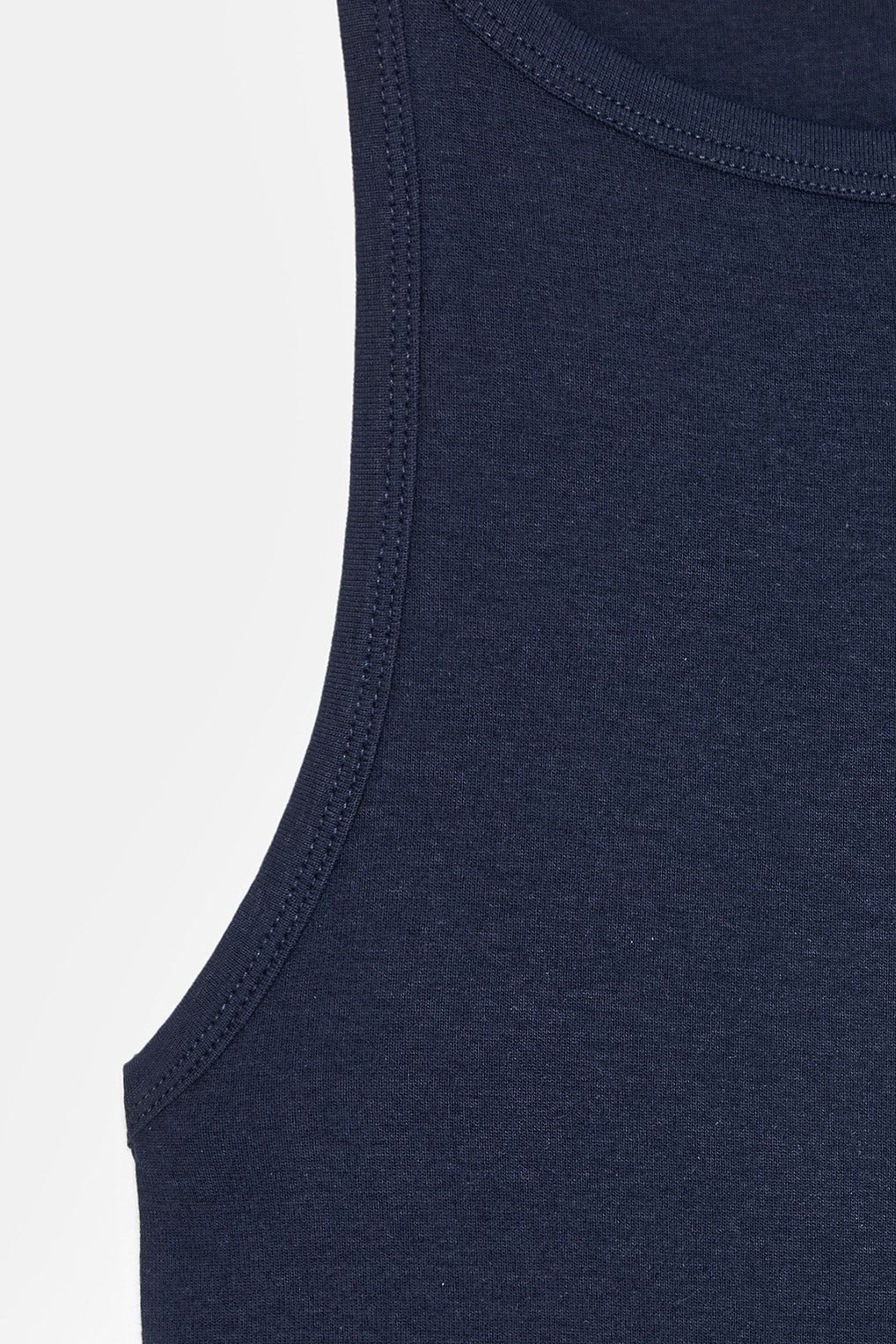 Wholesale Women's Dark Navy Beige Cotton-Modal Sleeveless Top 0431-21048