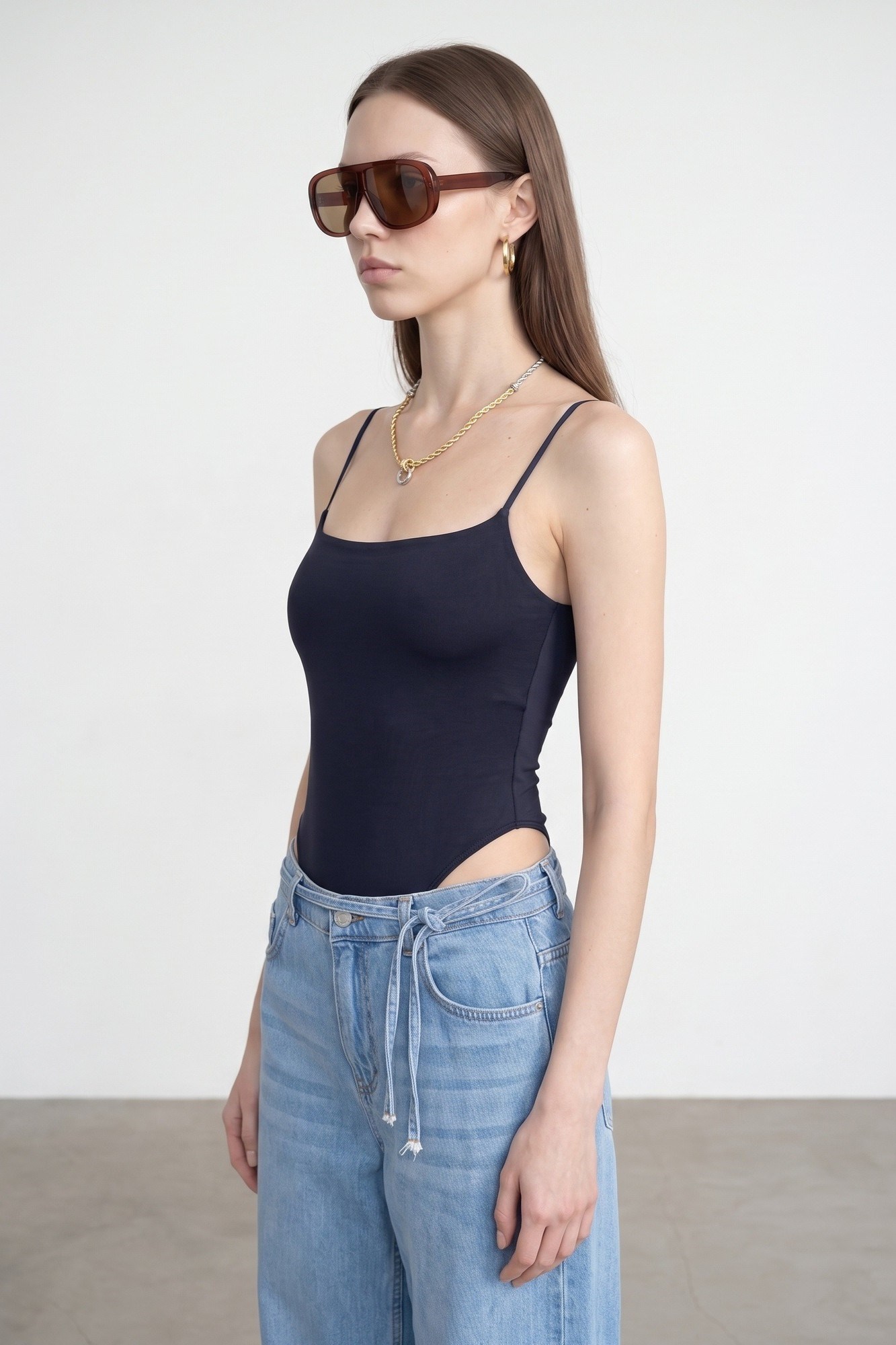 Wholesale Women's Dark Navy Strappy Bodysuit 0431-21216