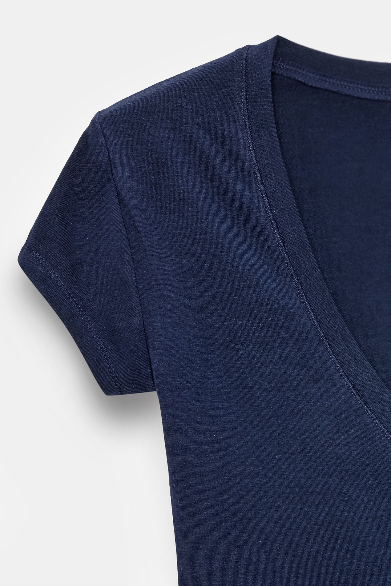 Wholesale Women's Dark Navy Supima Cotton V-Neck Tee 0431-32799