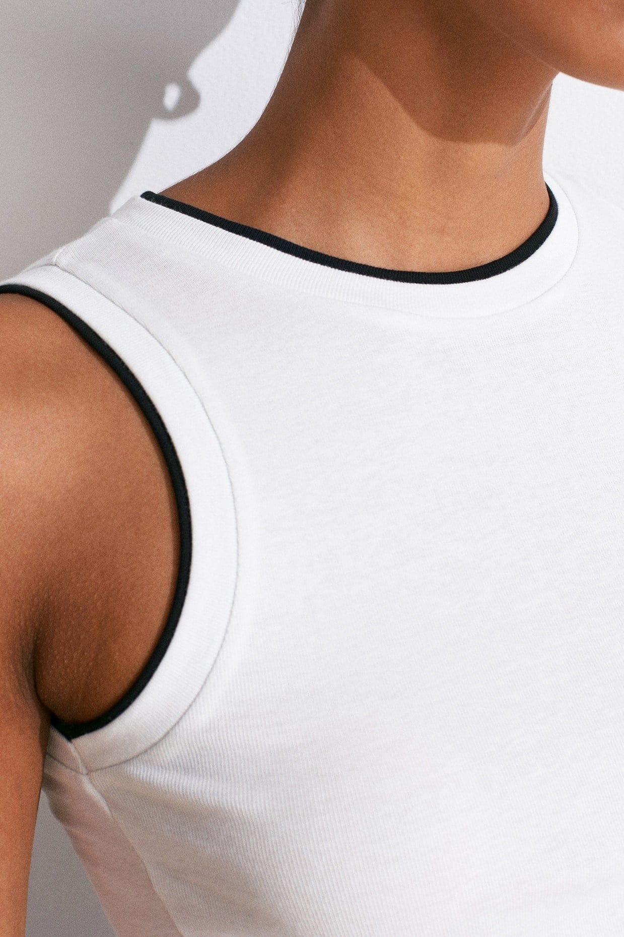 Wholesale Women's Ecru Double-Look Tank Top 0431-21086
