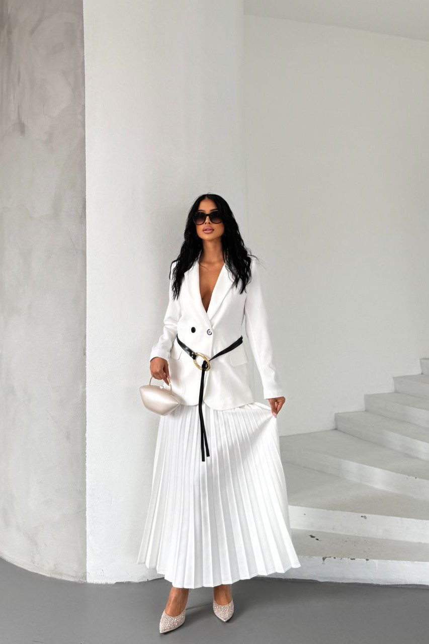 Wholesale Women's Ecru Skirt Suit  0043-1011-1