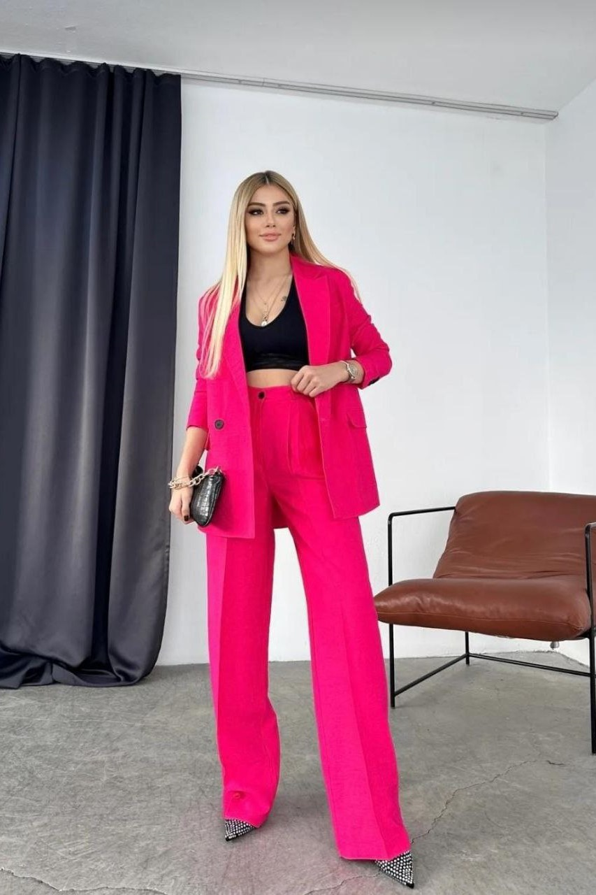 Wholesale Women's Fuchsia Two-Piece Suit  0043-7002