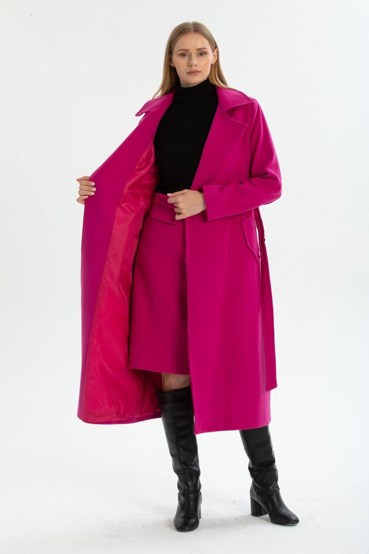 Wholesale Women's Fuchsia Windproof Coat