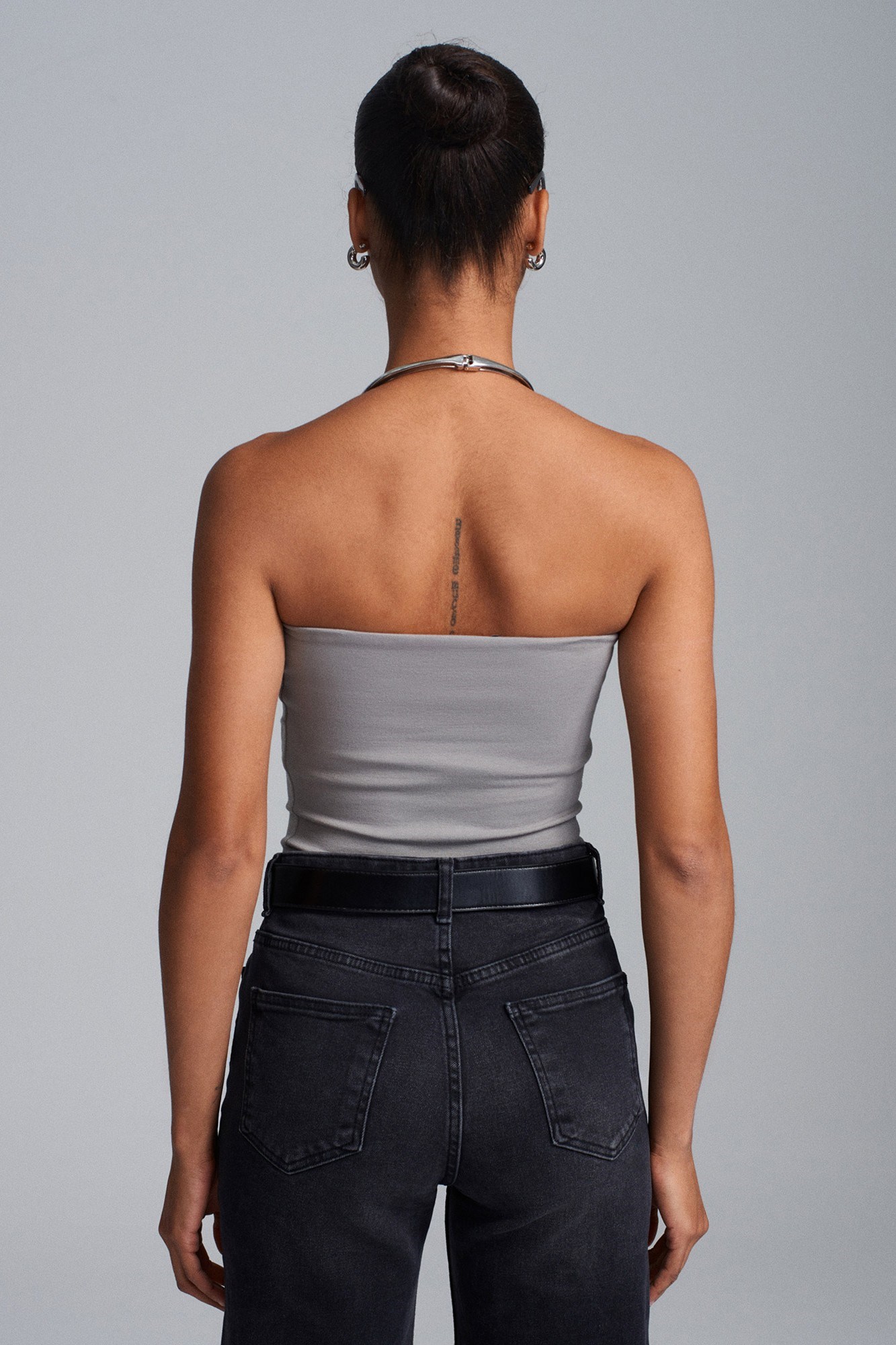Wholesale Women's Gray Bandeau Top 0431-20659