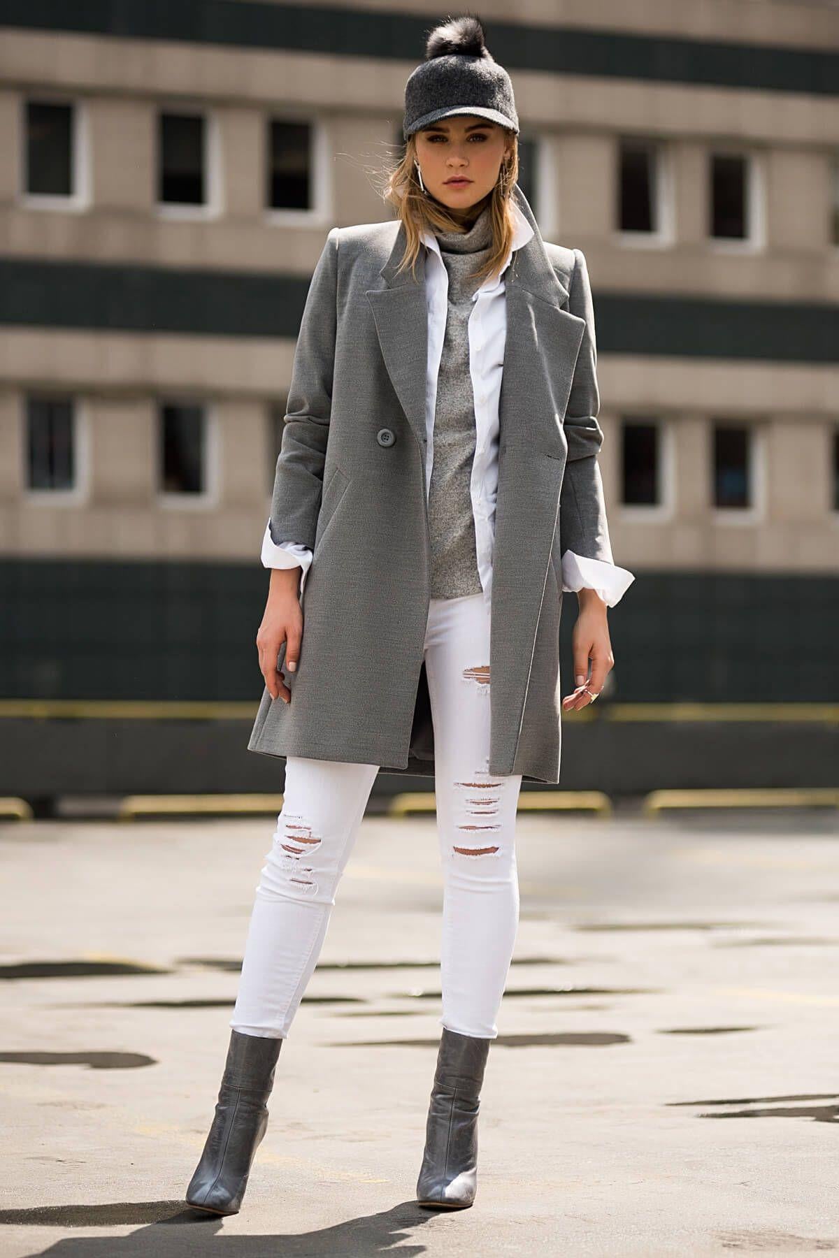 Wholesale Women's Gray Coat