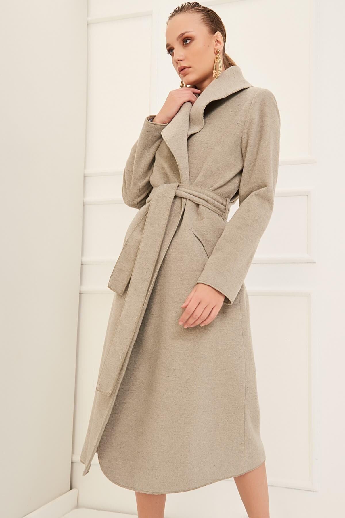 Wholesale Women's Gray Felt Coat