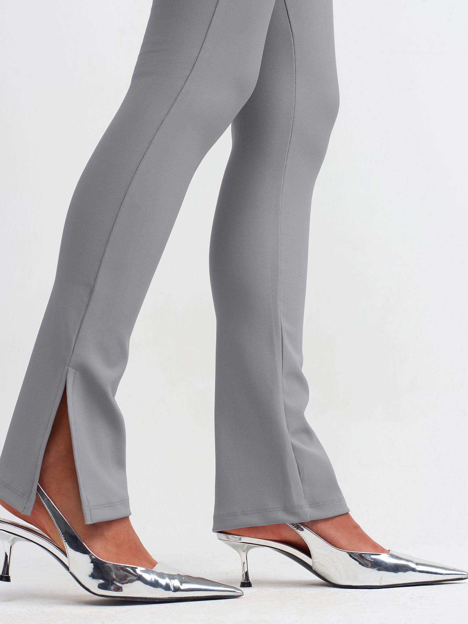 Wholesale Women's Gray Slit Leg Leggings 0431W26-70385