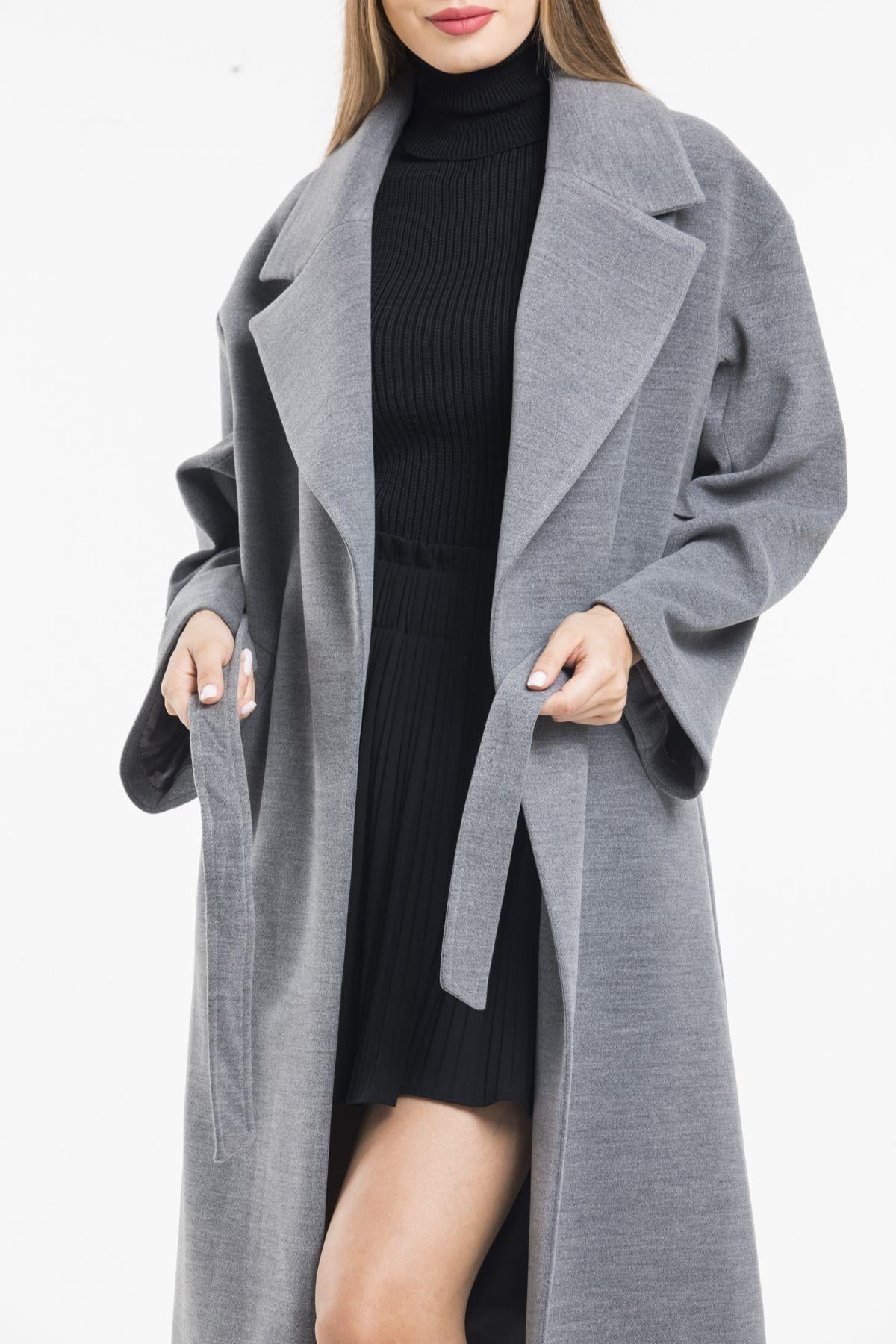 Wholesale Women's Grey Oversized Long Coat