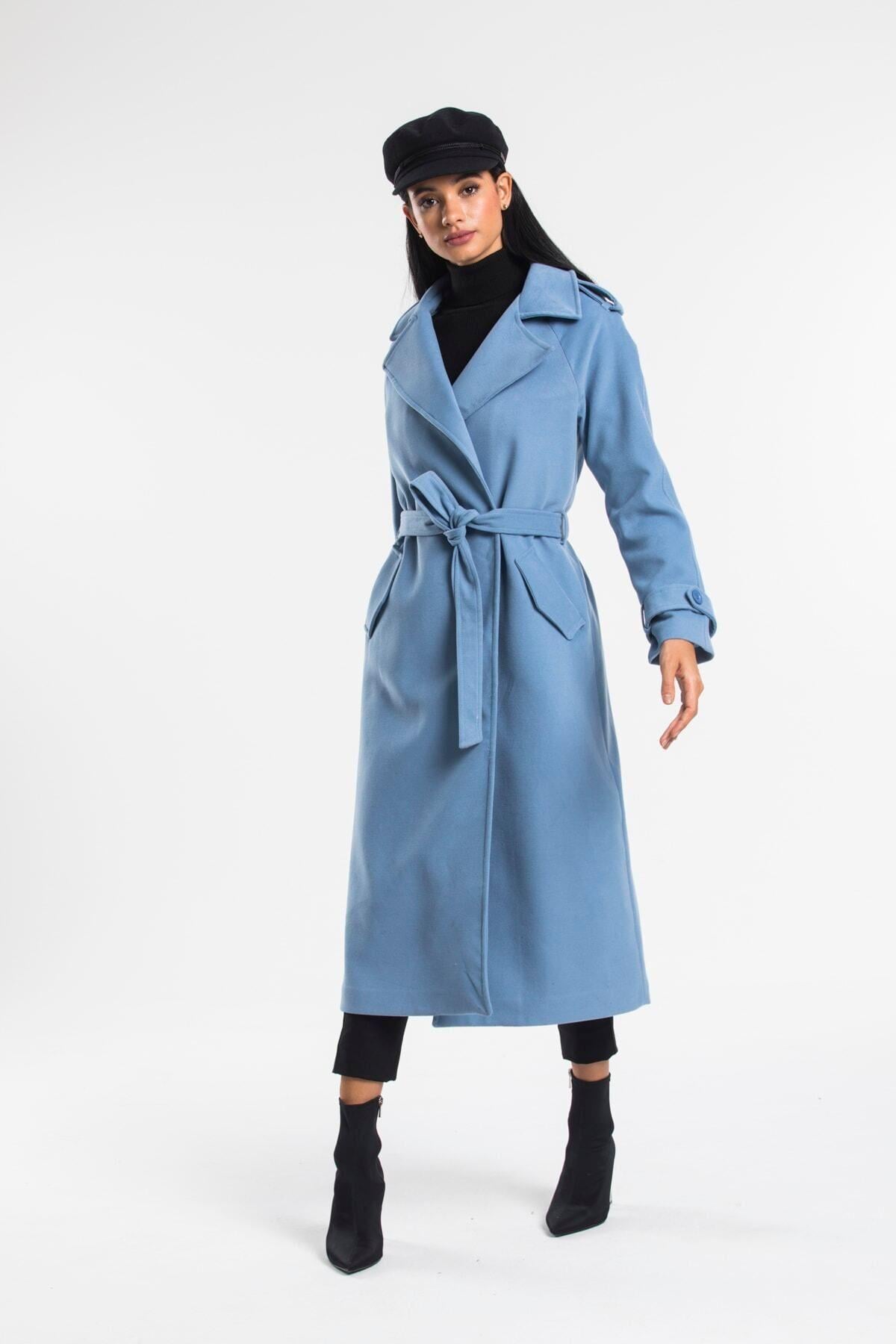 Wholesale Women's Indigo Blue Epaulette Coat