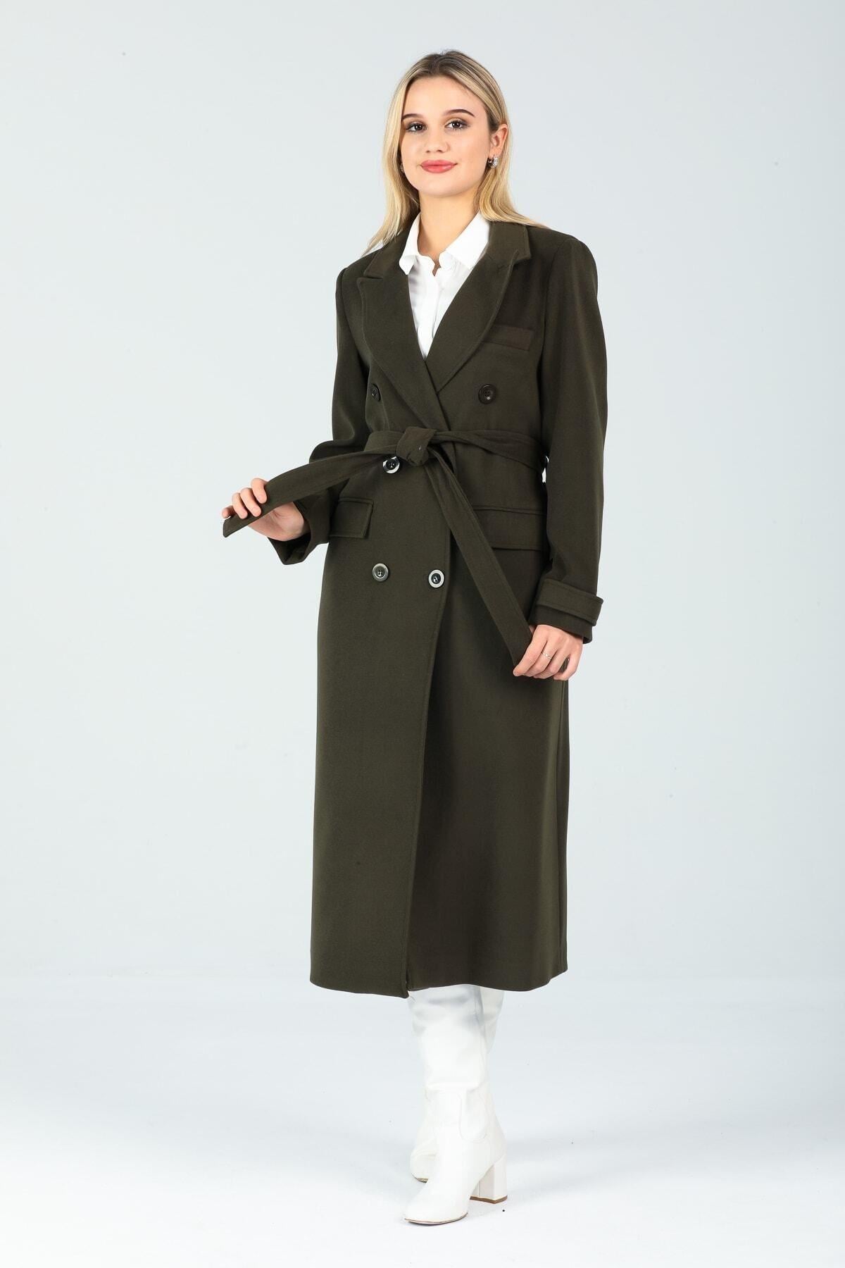 Wholesale Women's Khaki Buttoned Coat