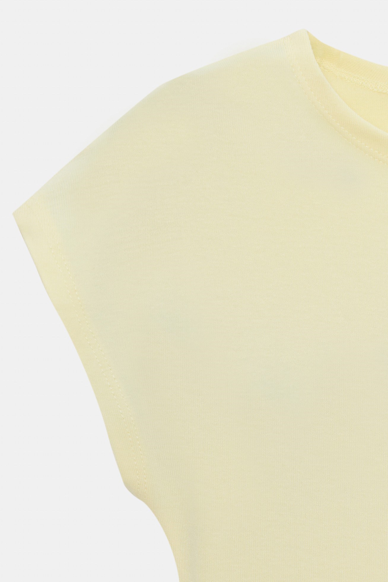 Wholesale Women's Light Yellow Modal-Cotton Cropped T-Shirt 0431-30528