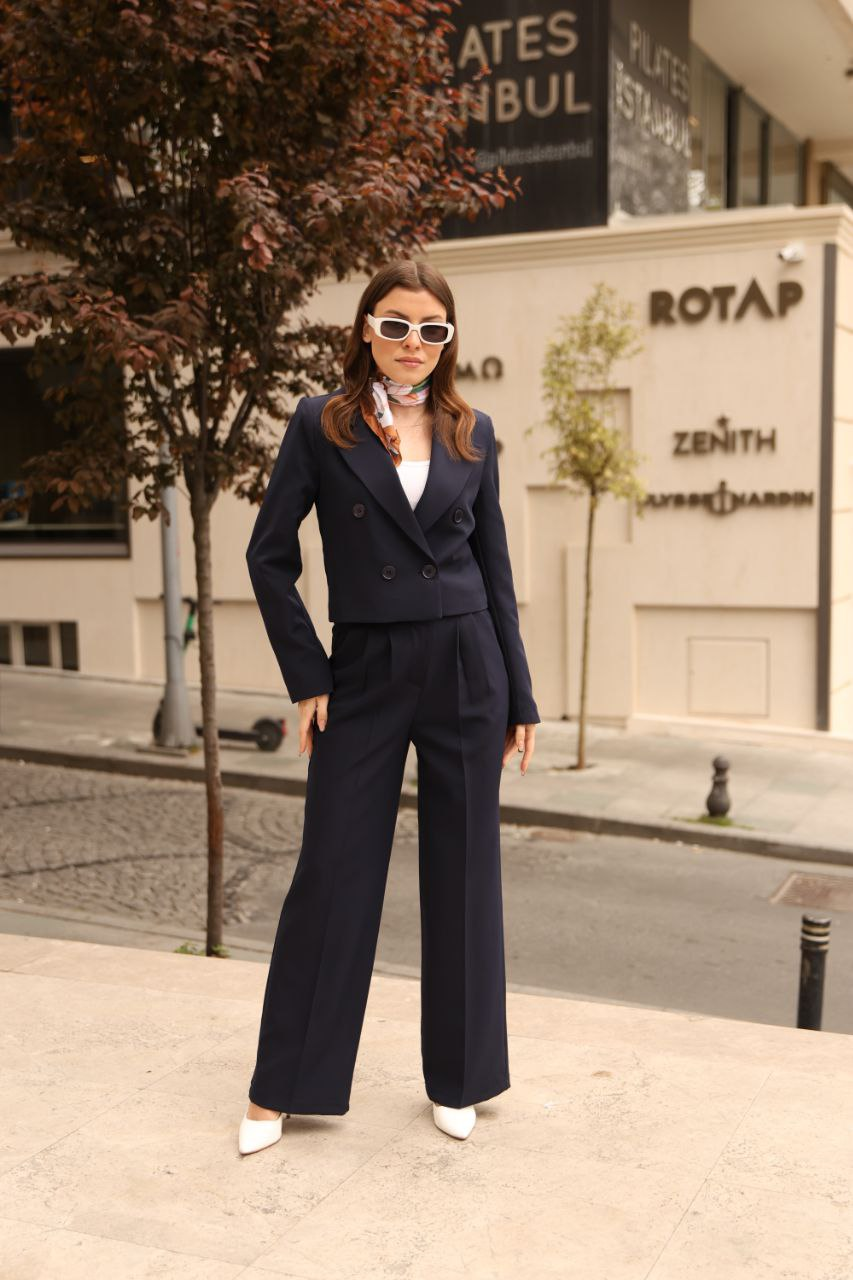 Wholesale Women's Midnight Blue Two-Piece Suit  0043-7006-87