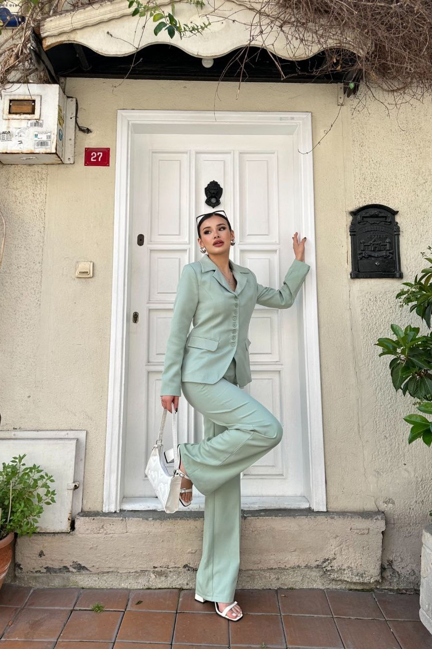 Wholesale Women's Mint Two-Piece Suit  0043-1967