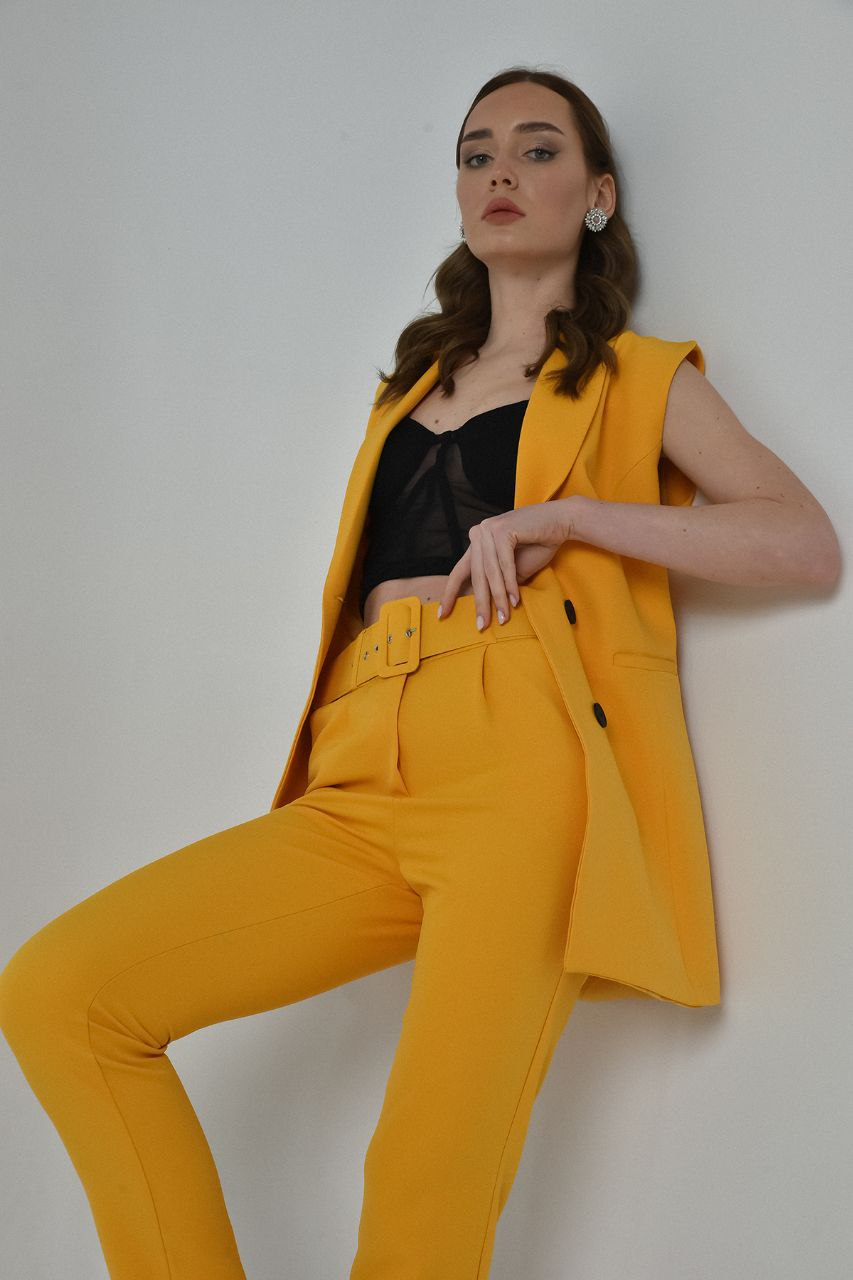 Wholesale Women's Mustard Two-Piece Suit  0043-55-18