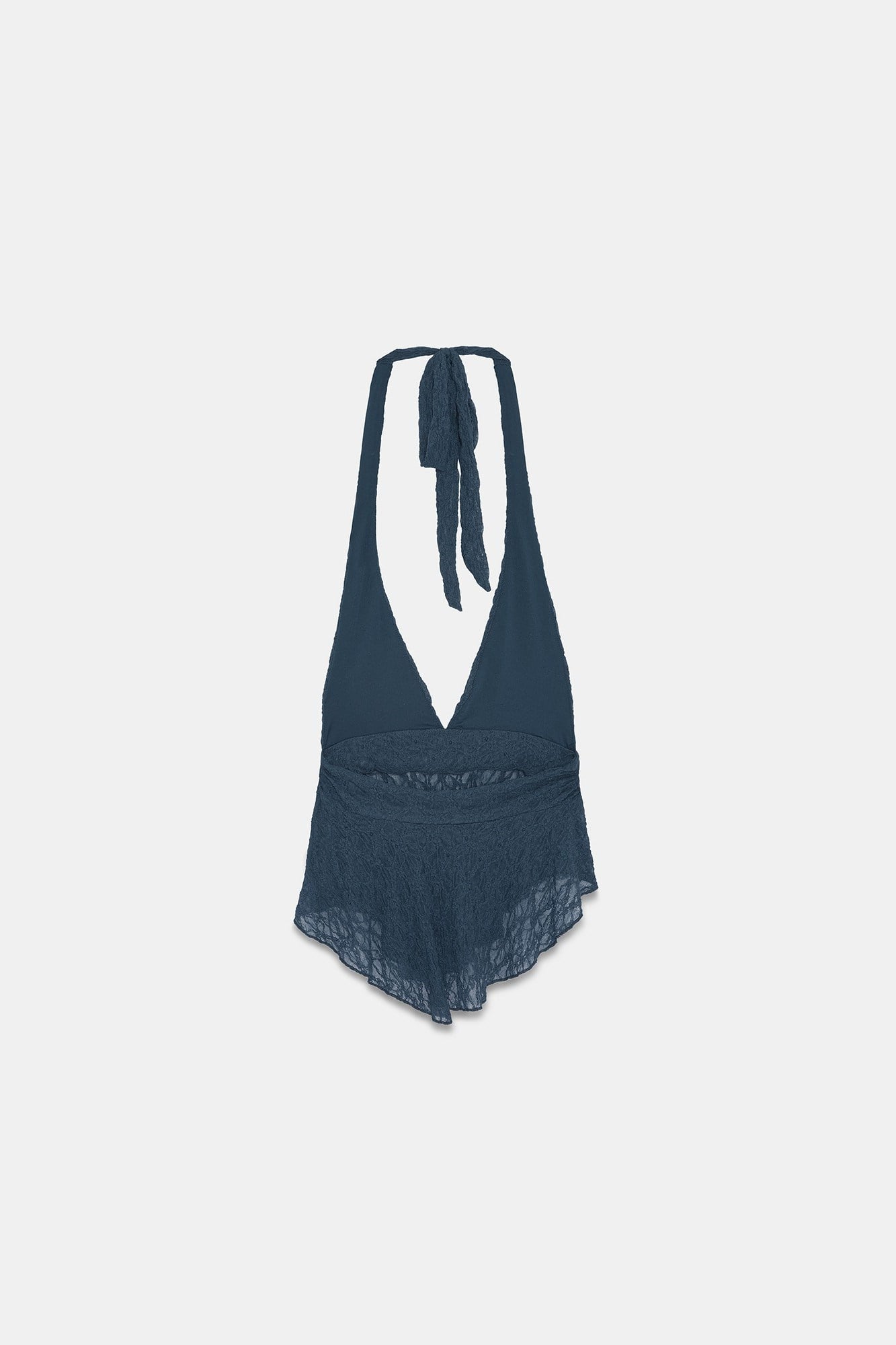 Wholesale Women's Navy Blue Lace Halter Top 0431-21228