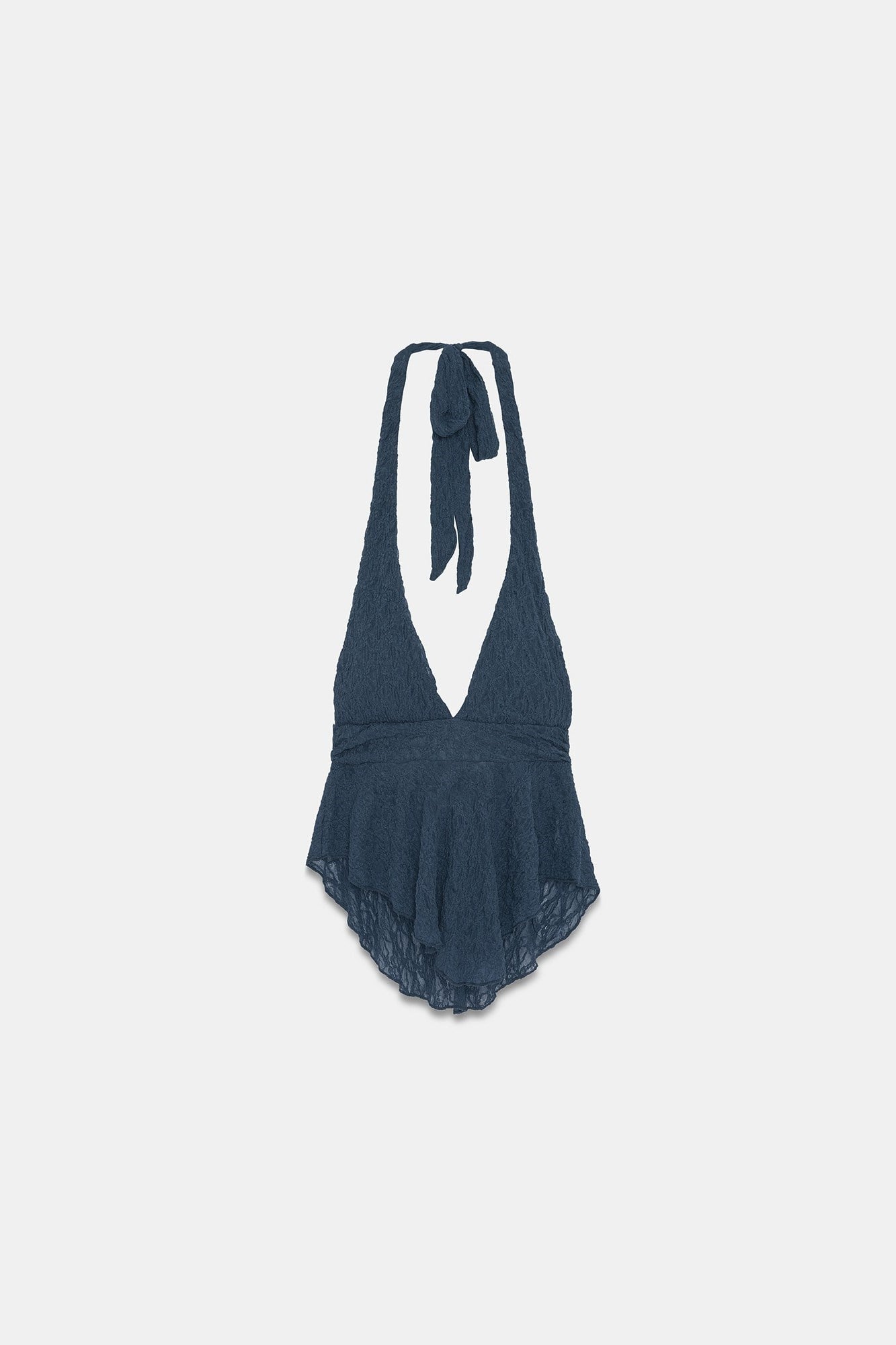 Wholesale Women's Navy Blue Lace Halter Top 0431-21228