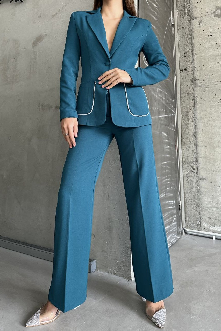 Wholesale Women's Petrol Two-Piece Suit  0043-111-135