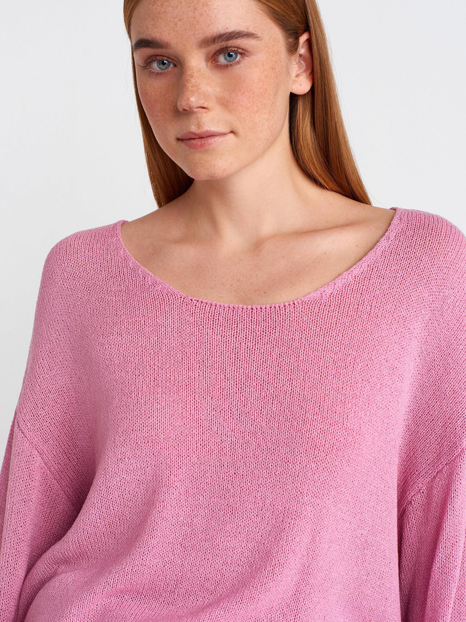 Wholesale Women's Pink Scoop-Neck Flowy Sweater 0431W26-10706