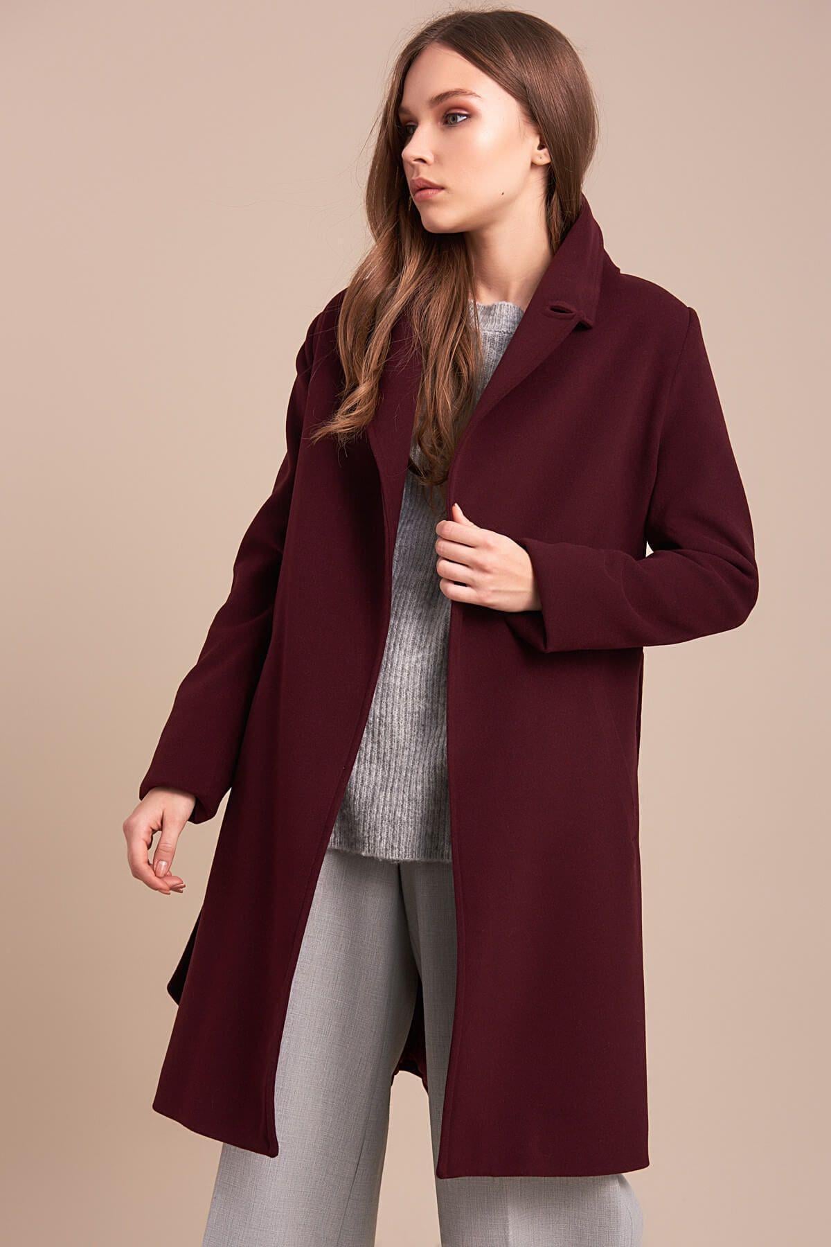 Wholesale Women's Plum Short Tie Coat