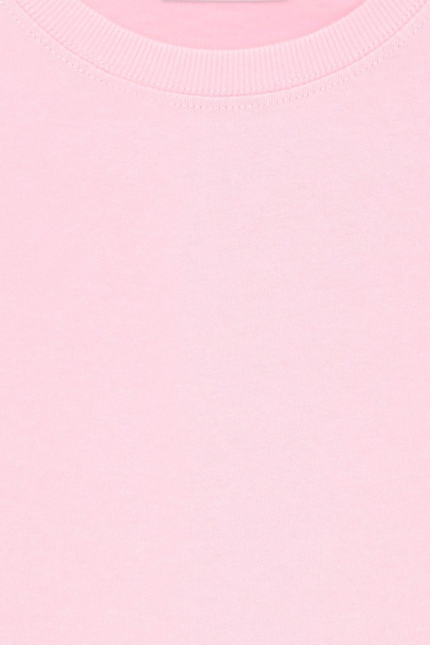 Wholesale Women's Powder Pink Crew-Neck Basic T-Shirt 0431-31017
