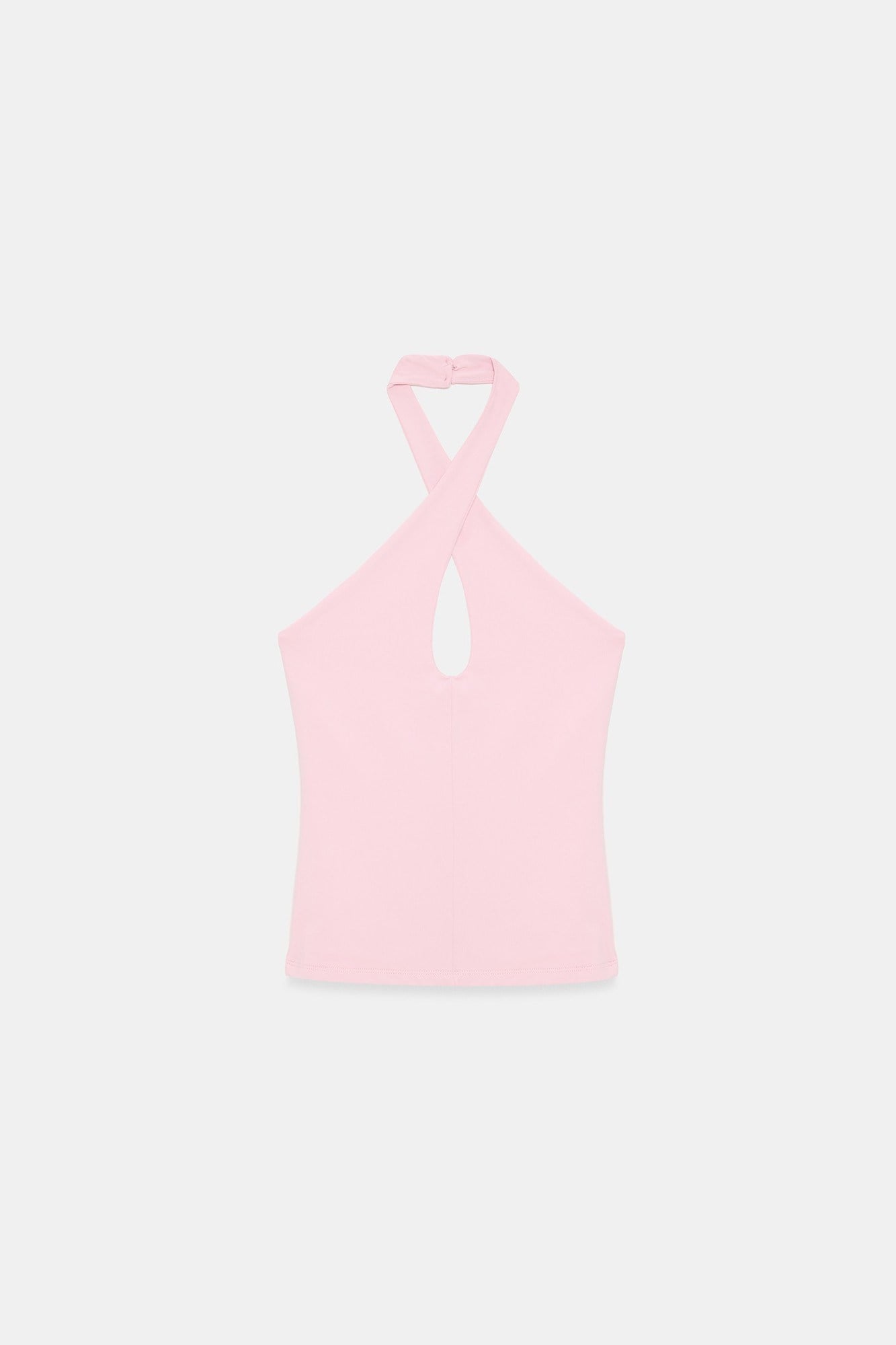 Wholesale Women's Powder Pink Cross-Front Halter Top 0431-21267