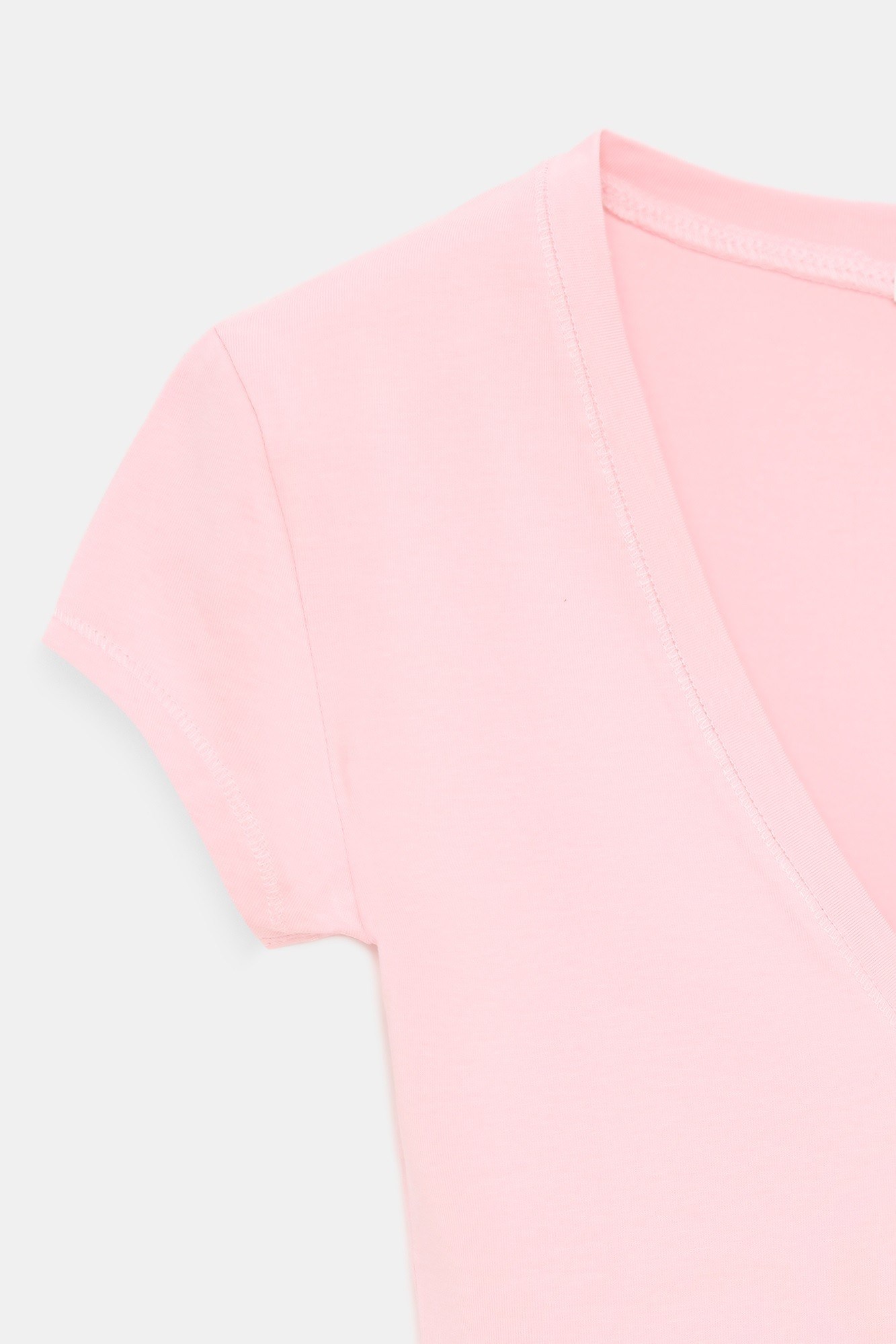 Wholesale Women's Powder Pink Supima Cotton V-Neck Tee 0431-32799
