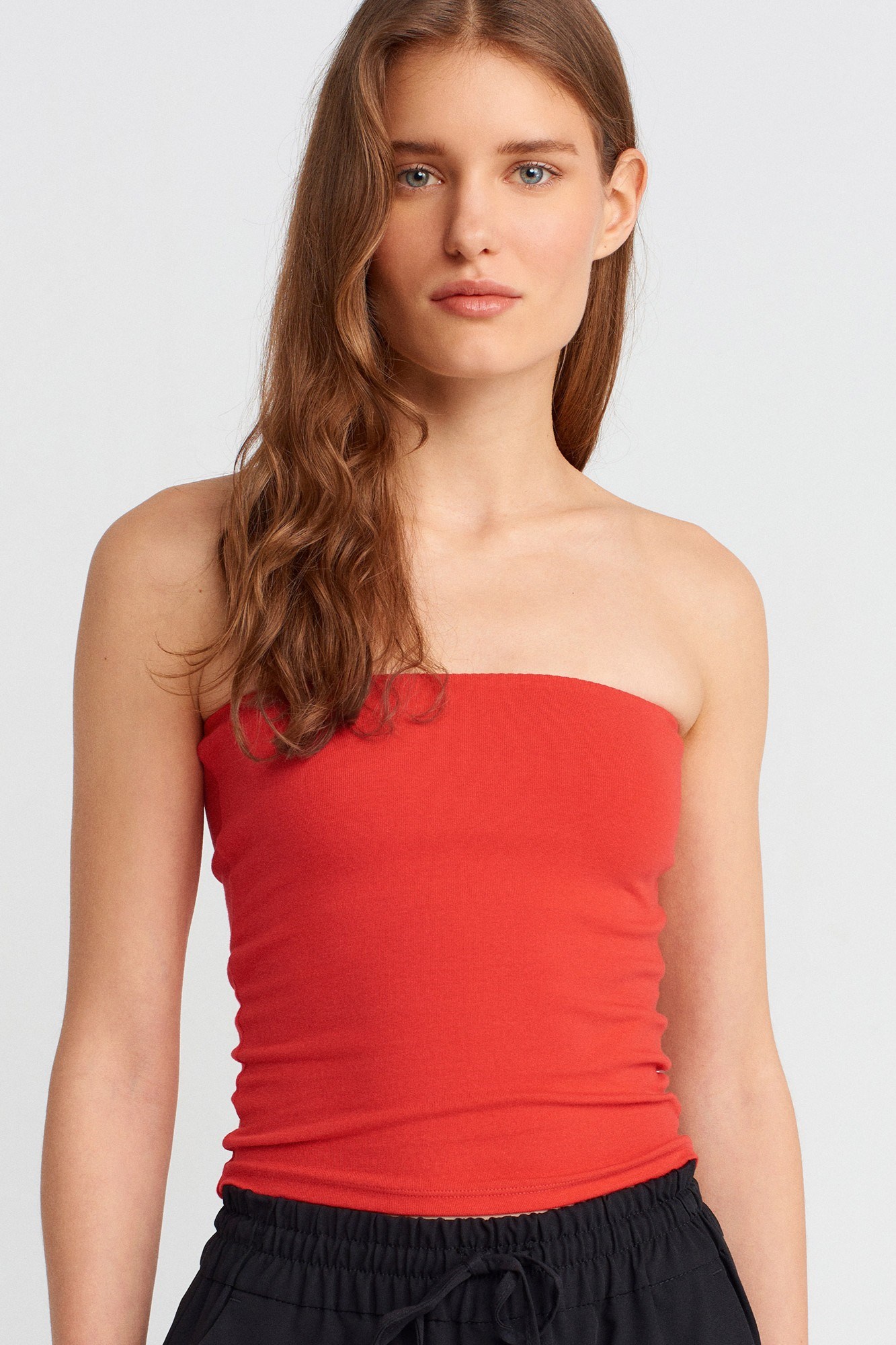 Wholesale Women's Red Bandeau Top 0431-20659
