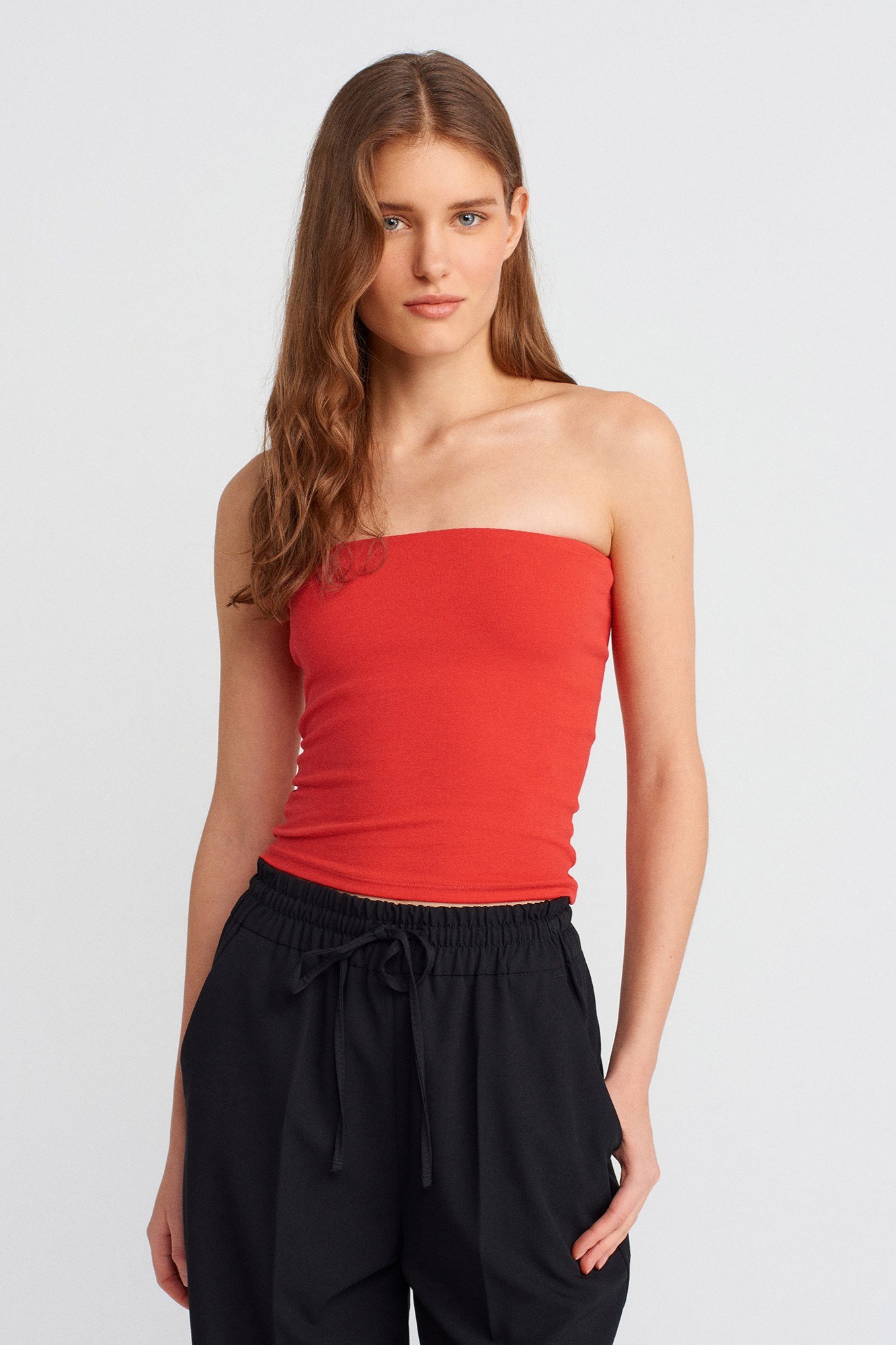 Wholesale Women's Red Bandeau Top 0431-20659