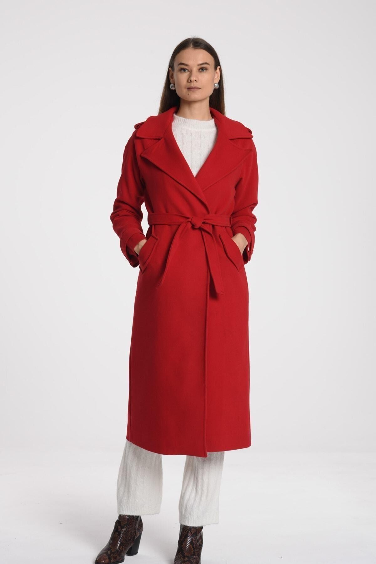 Wholesale Women's Red Epaulette Coat