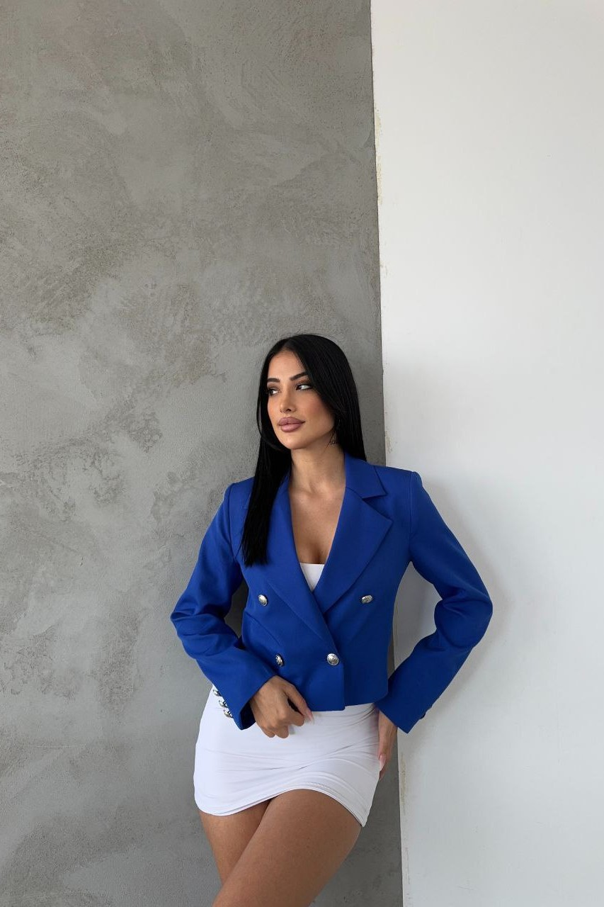 Wholesale Women's Sax Blue Blazer 0043-7006