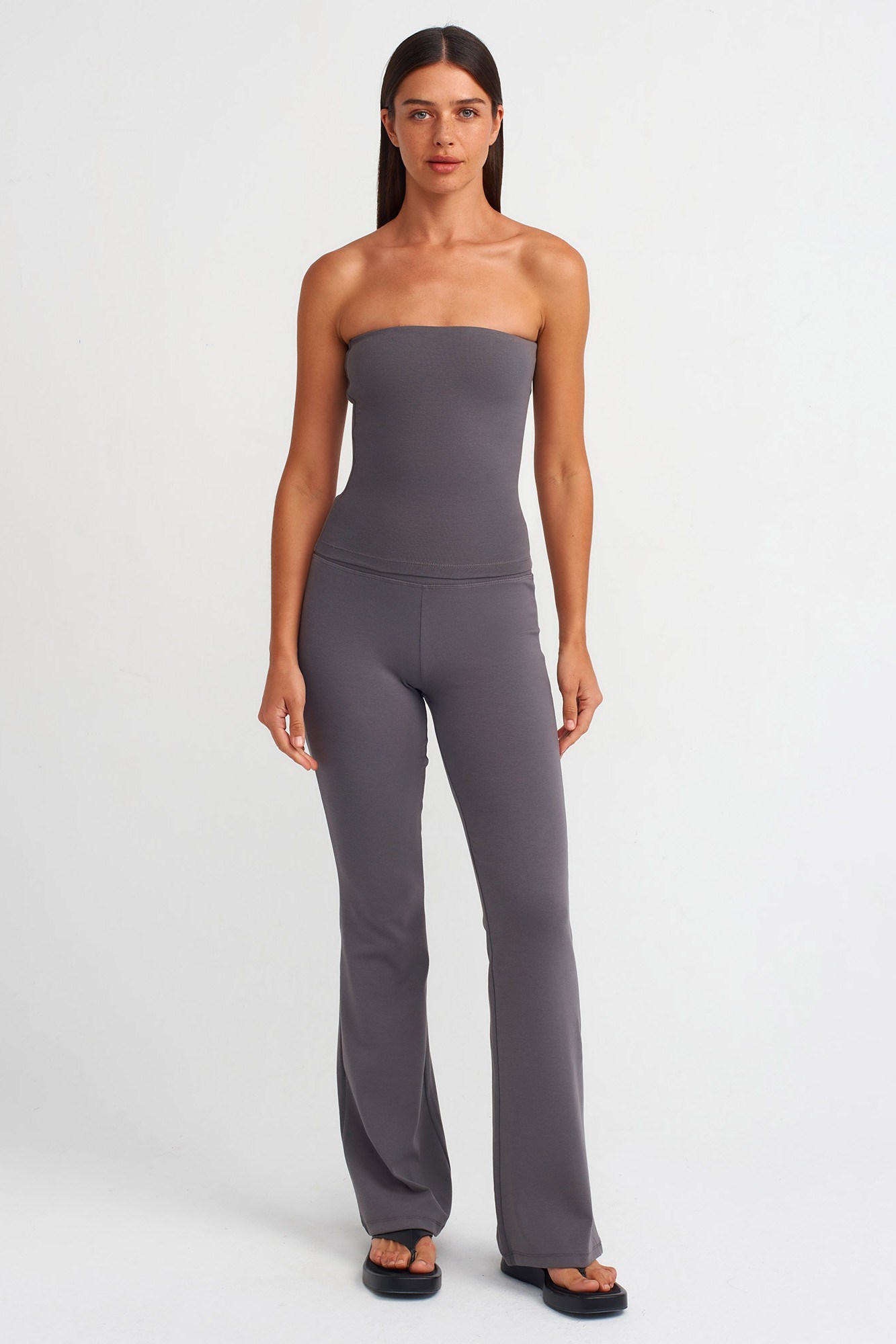 Wholesale Women's Smoke Gray Bandeau Top 0431-20659