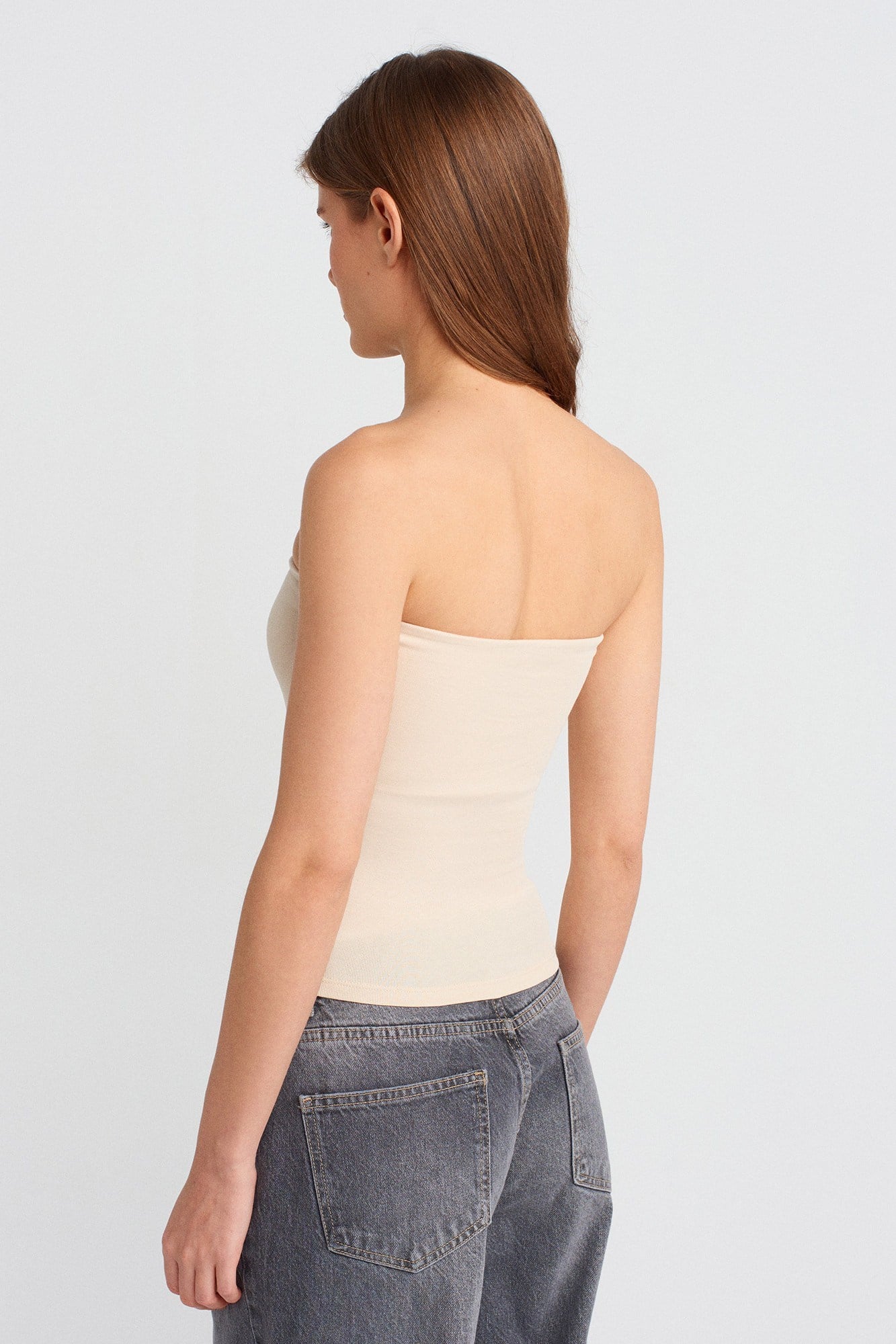 Wholesale Women's Stone Beige Bandeau Top 0431-20659