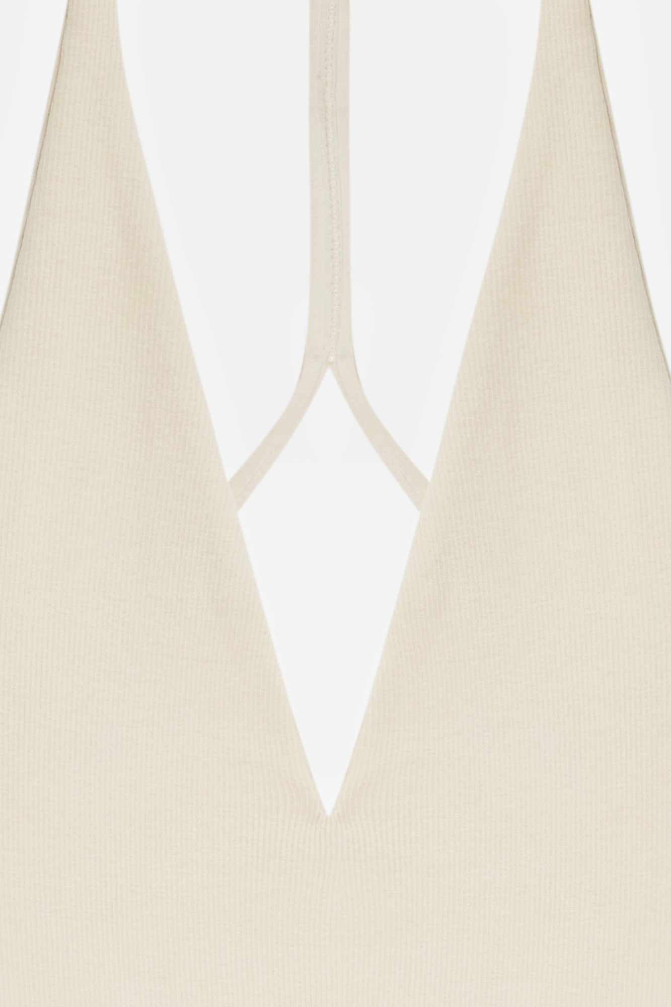 Wholesale Women's Stone Beige Cross-Back Cotton Bodysuit 0431-21175