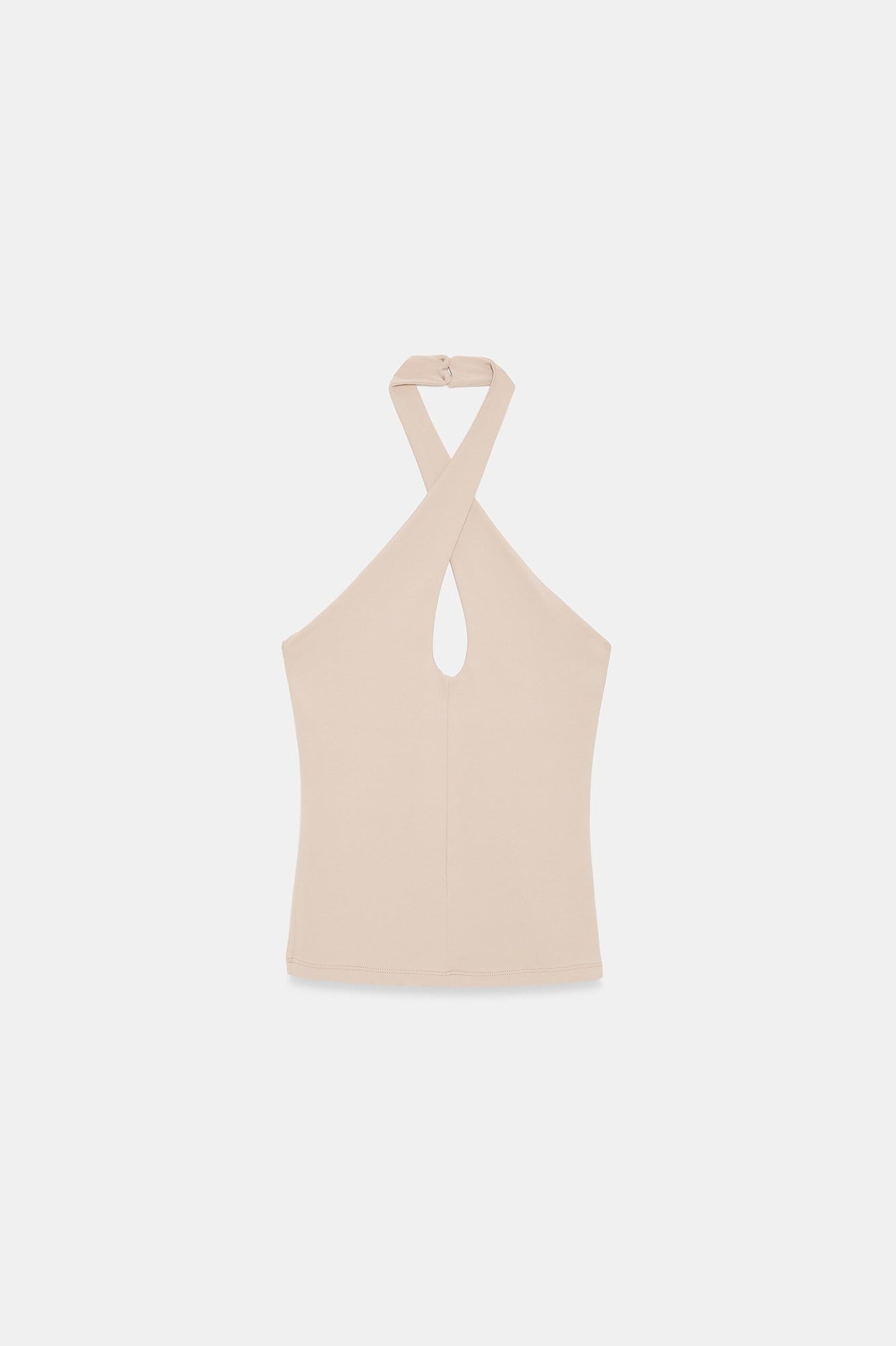 Wholesale Women's Stone Beige Cross-Front Halter Top 0431-21267