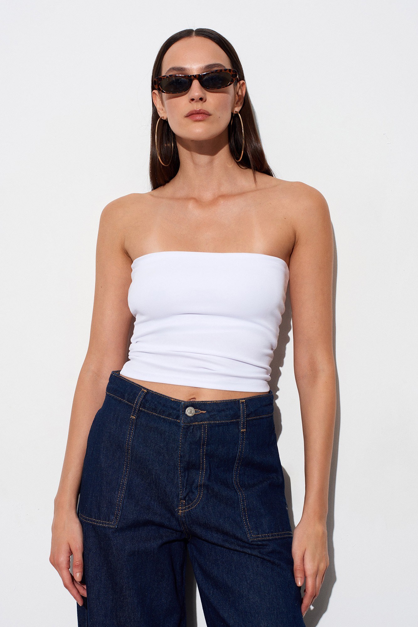 Wholesale Women's White Bandeau Top 0431-20659