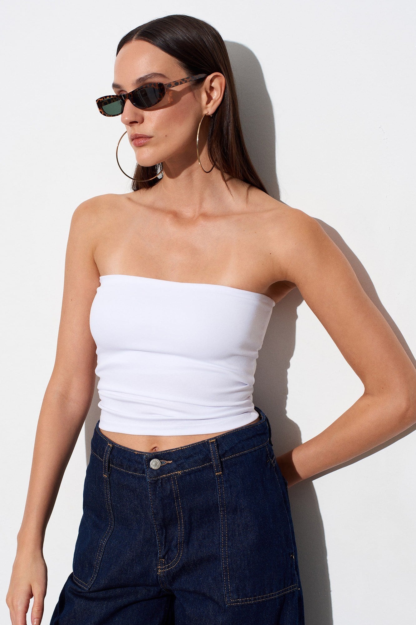 Wholesale Women's White Bandeau Top 0431-20659