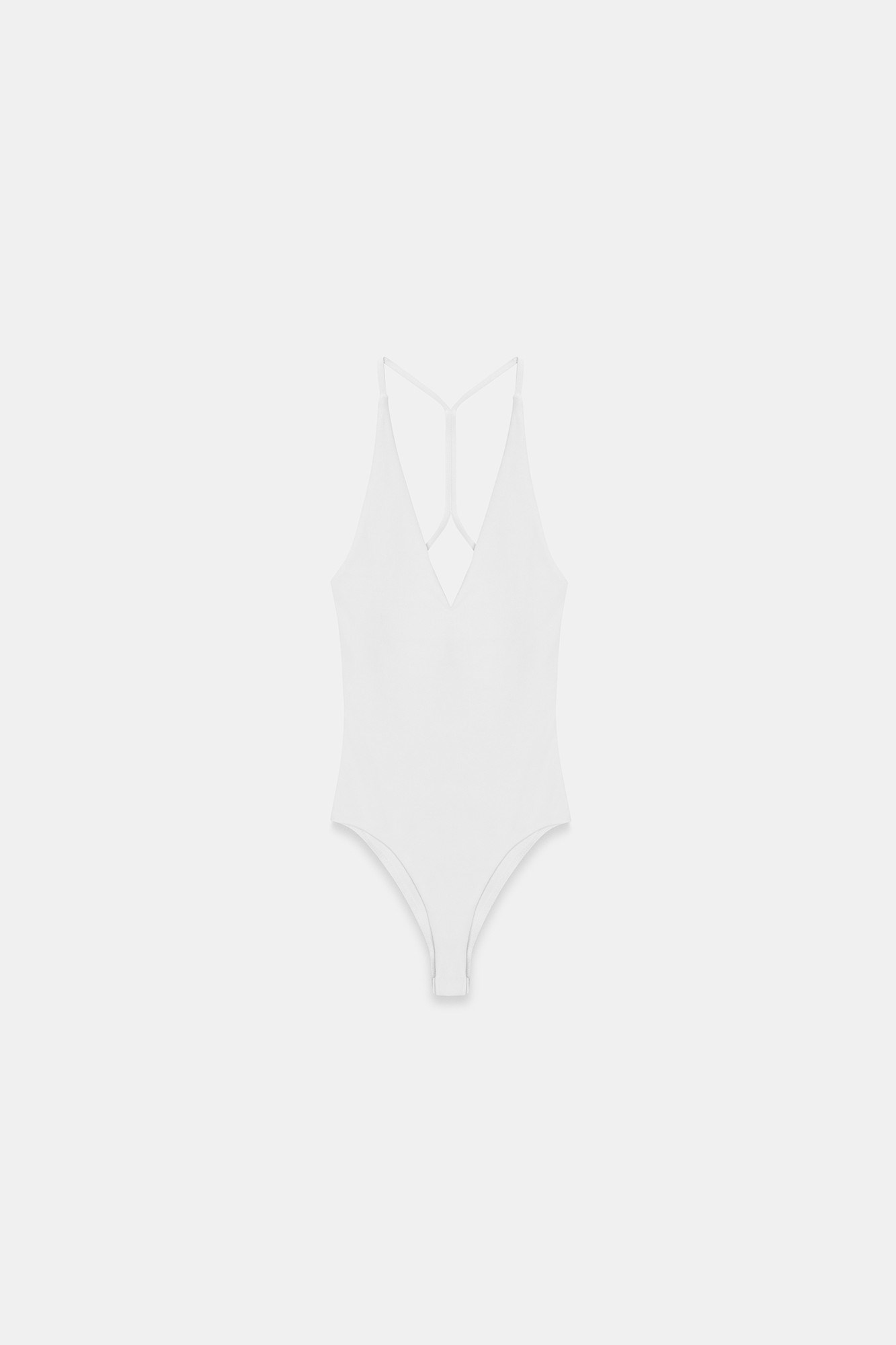 Wholesale Women's White Cross-Back Cotton Bodysuit 0431-21175