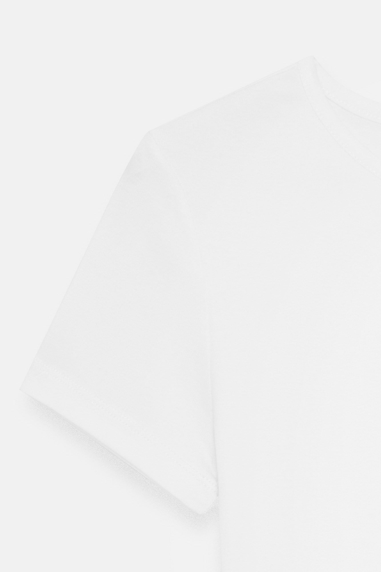 Wholesale Women's White Modal-Cotton Snap-Button Cropped Tee 0431-31704