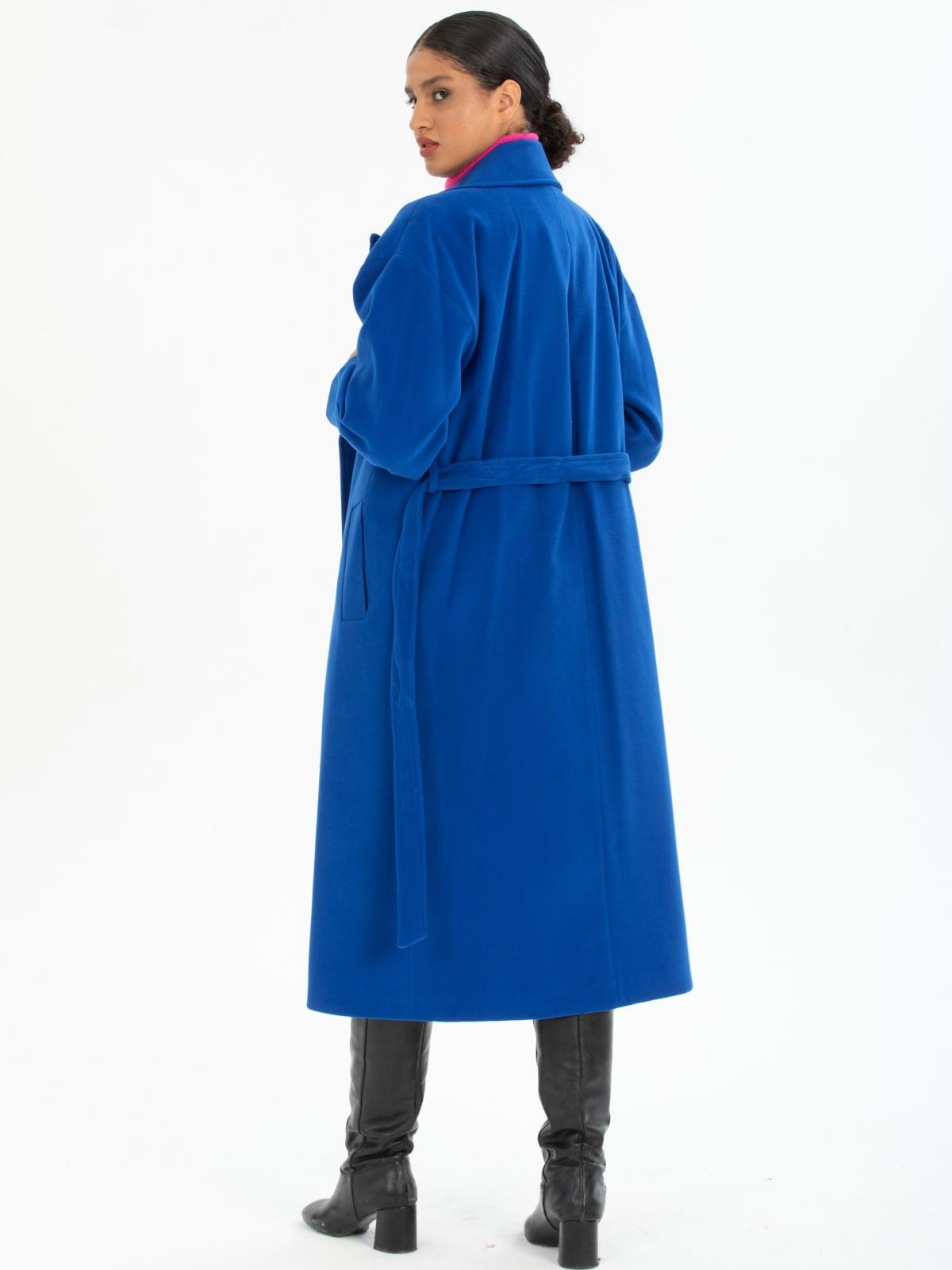 Women coat with belt wholesale Blue color 670481