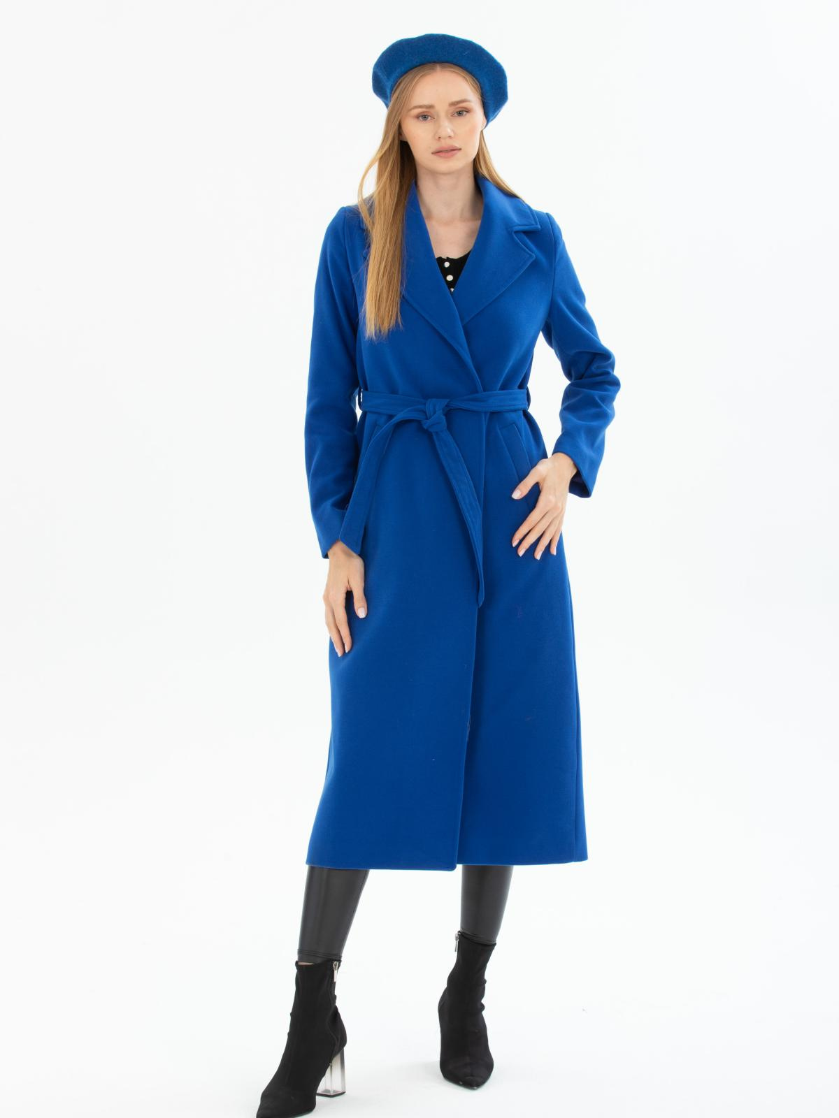 Women coat with belt wholesale Blue color 669515