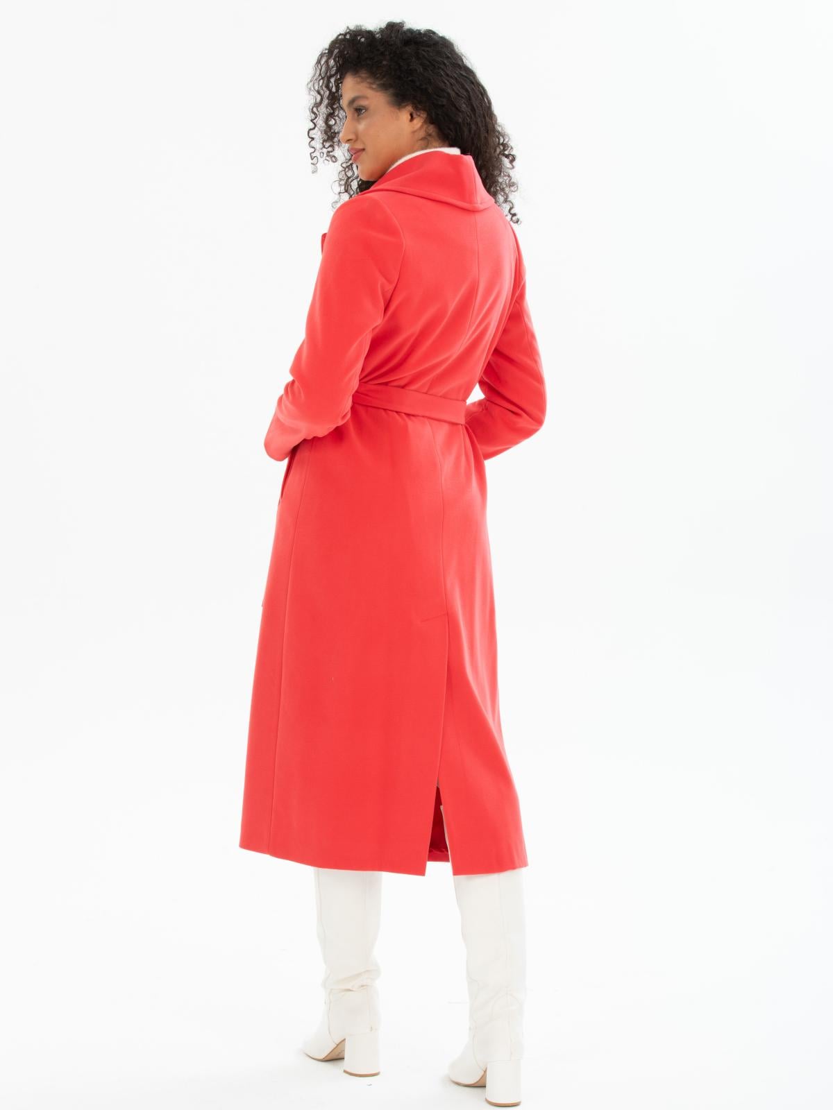 Women coat with belt wholesale Coral color 670414