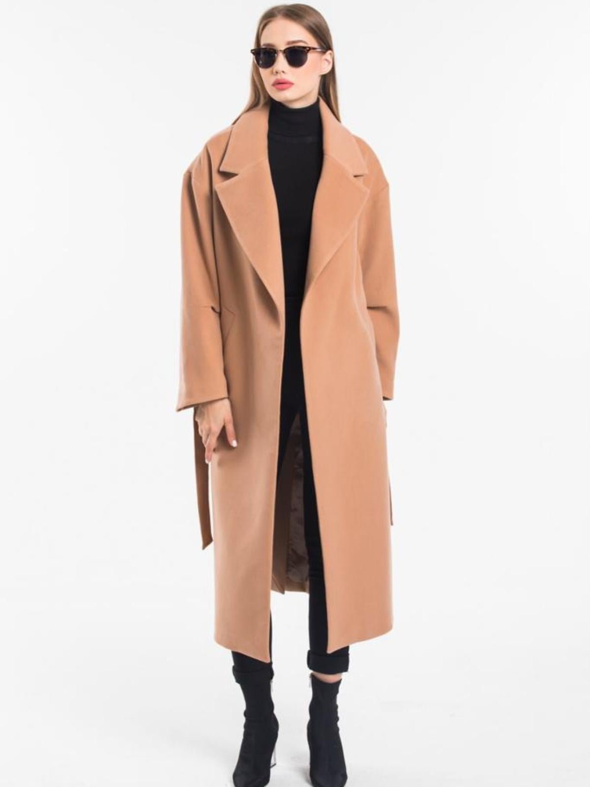 Women coat with belt wholesale Cream color 669360