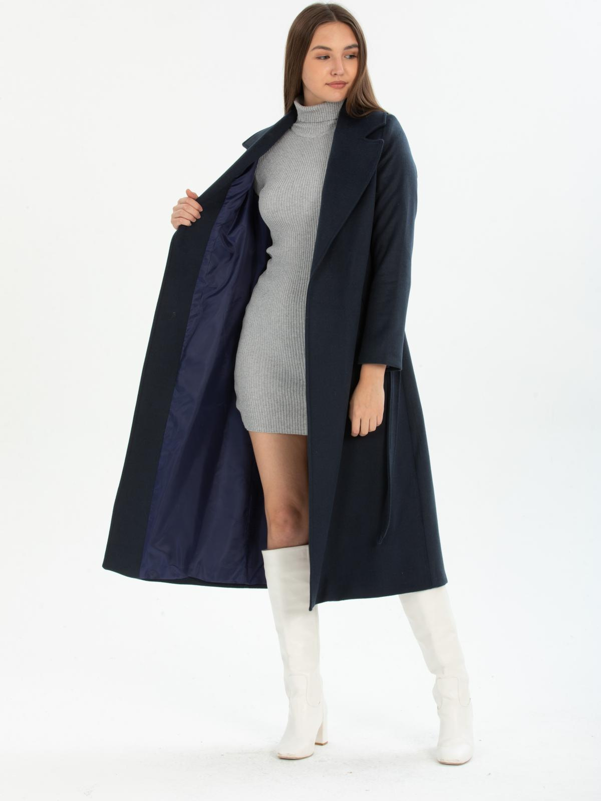 Women coat with belt wholesale Dark Navy color