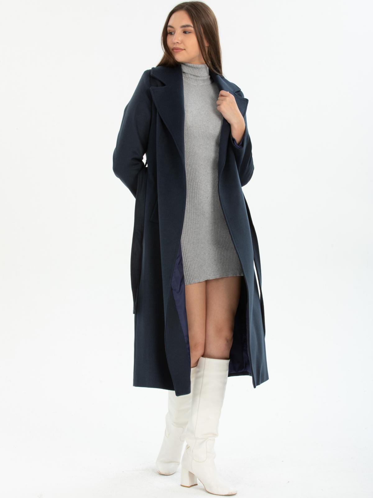 Women coat with belt wholesale Dark Navy color