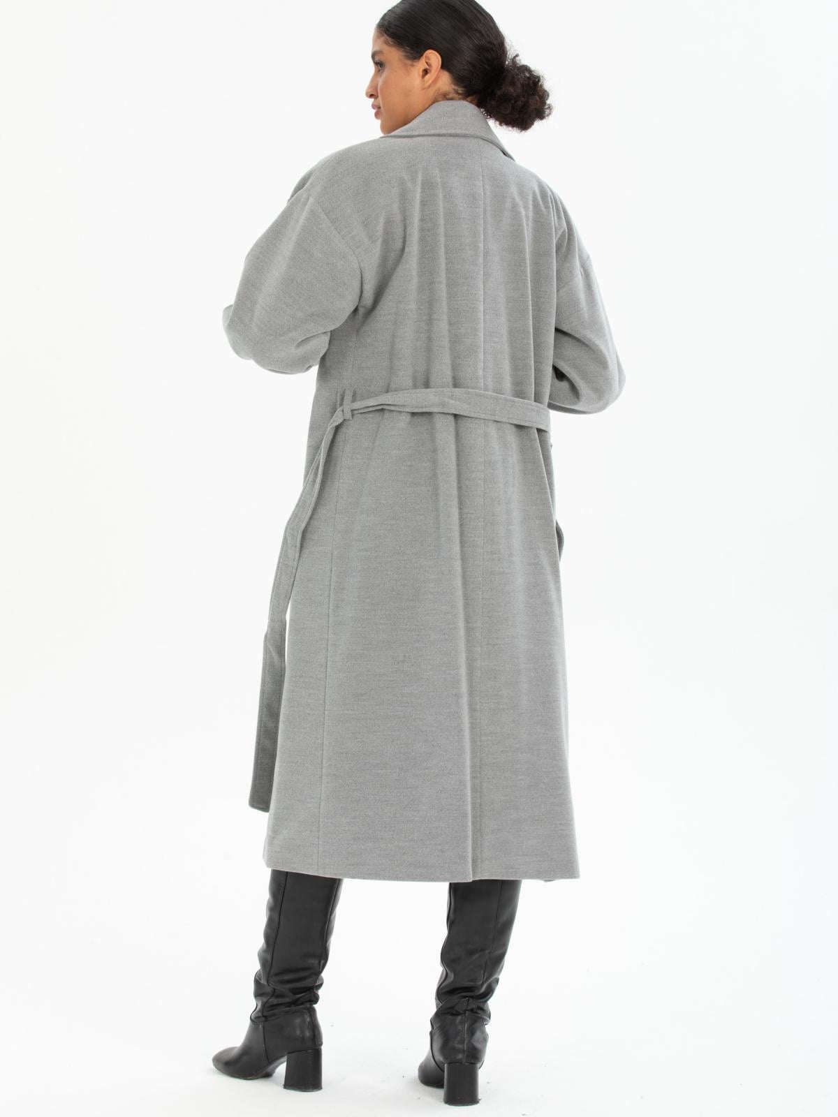 Women coat with belt wholesale Gray color 670480