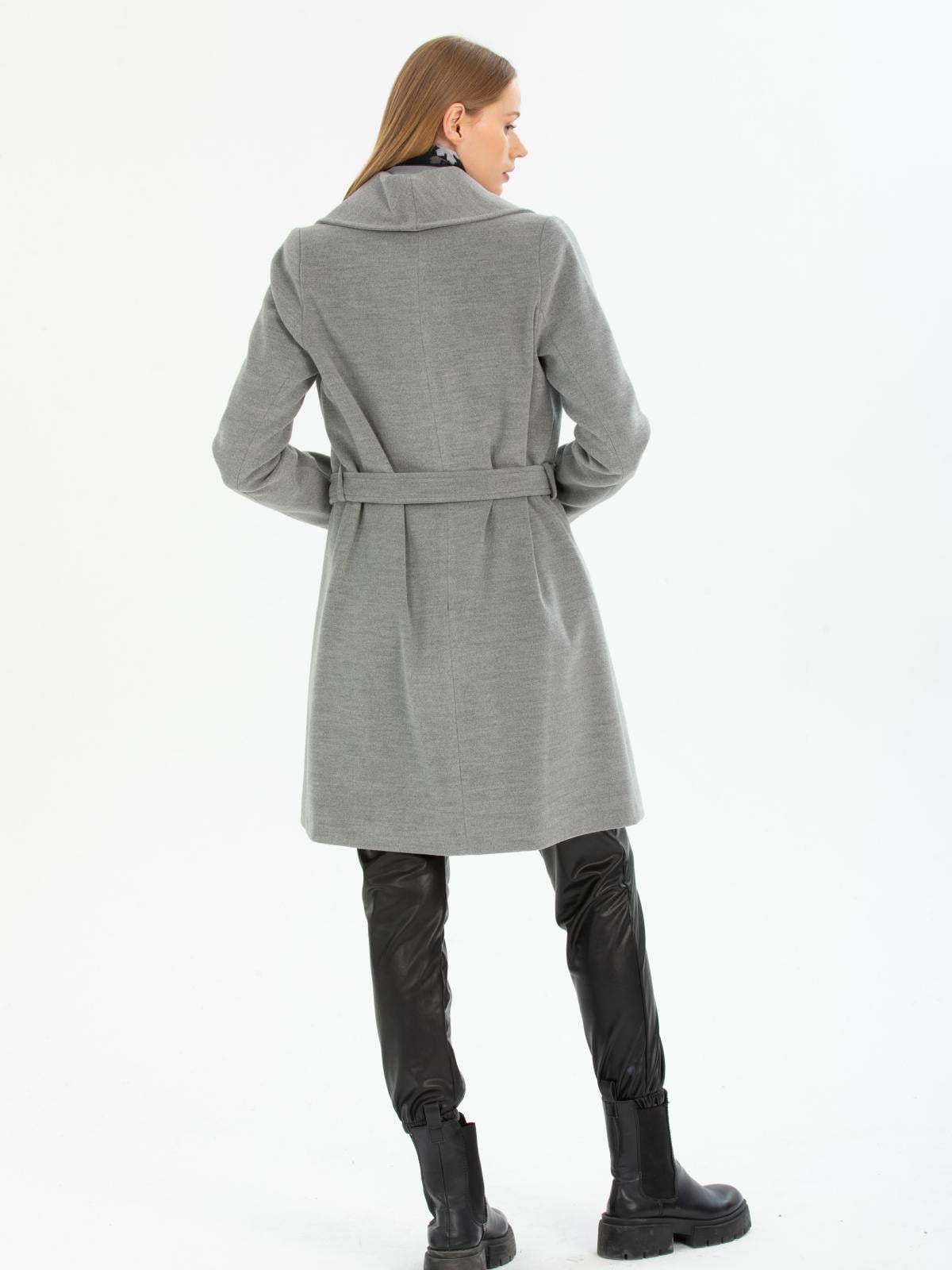 Women coat with belt wholesale Gray color 670489