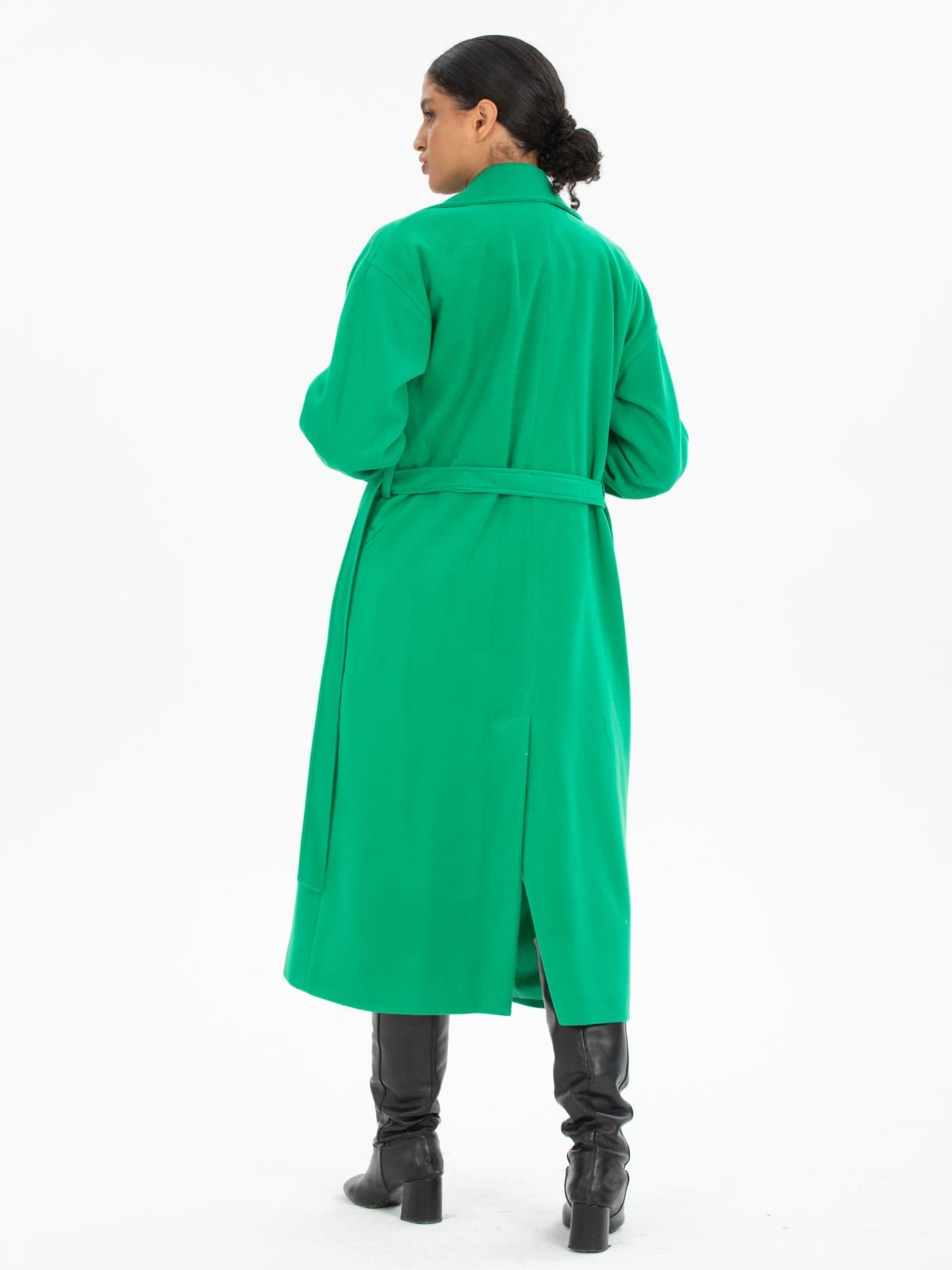 Women coat with belt wholesale Green color