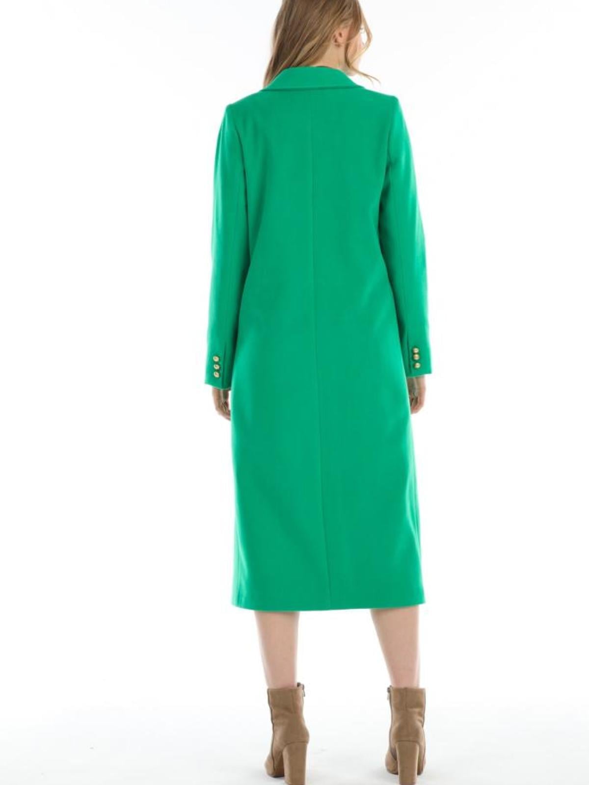 Women coat with belt wholesale Green color 669373